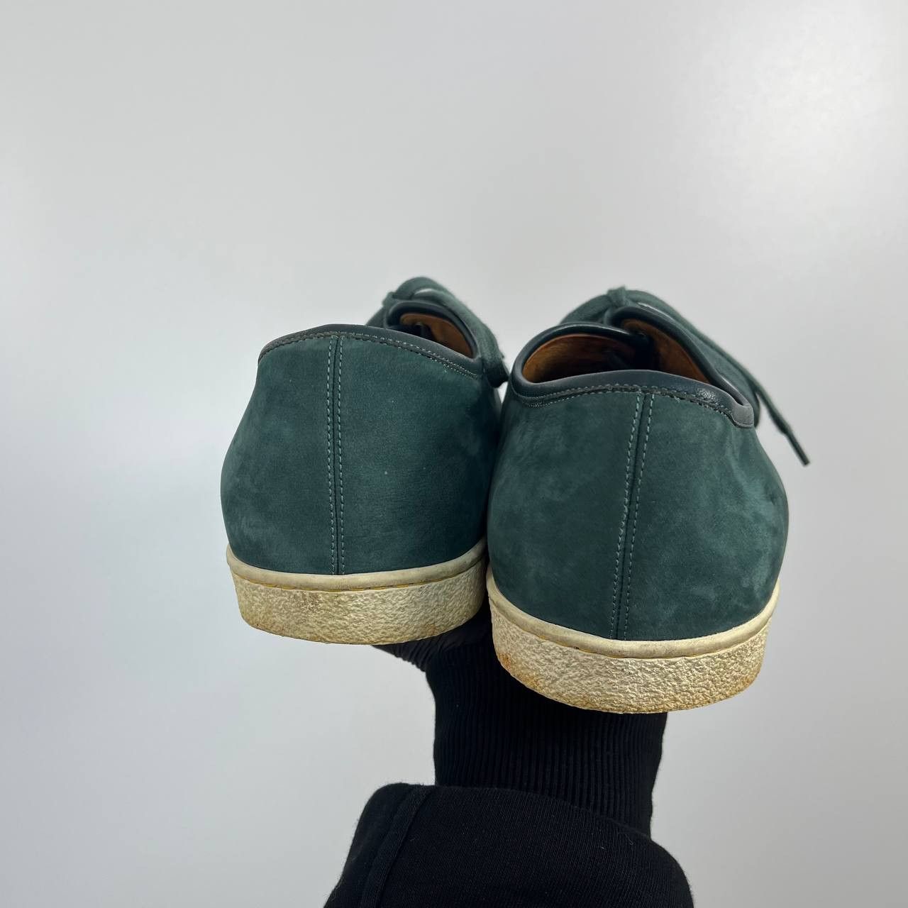 John Lobb John Lobb Green Suede Leather Cap Toe Sneakers Mens Size 9.5 Size US 9.5 / EU 42-43 - 6 Thumbnail