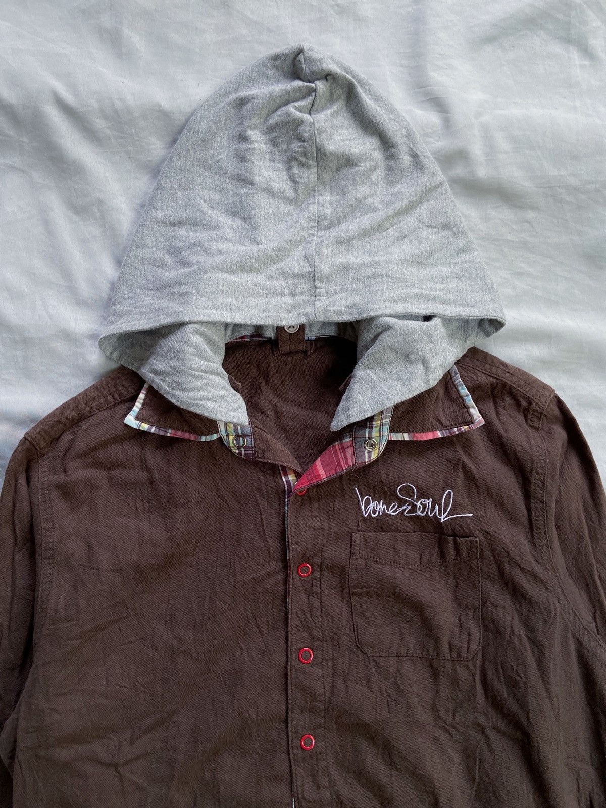 Japanese Brand B ONE SOUL STENCIL BUTTON DOWN SHIRT JUMPER STYLE Size US M / EU 48-50 / 2 - 3 Thumbnail