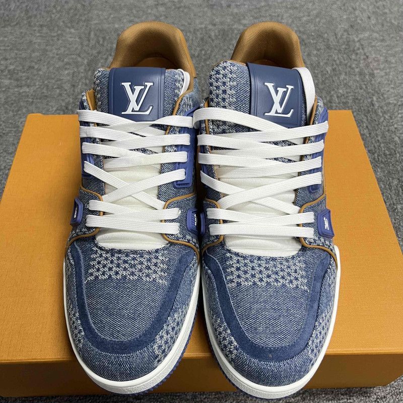 Louis Vuitton Louis Vuitton Blue Trainer Low-Top Sneakers -2508 Size US 8 / EU 41 - 2 Thumbnail