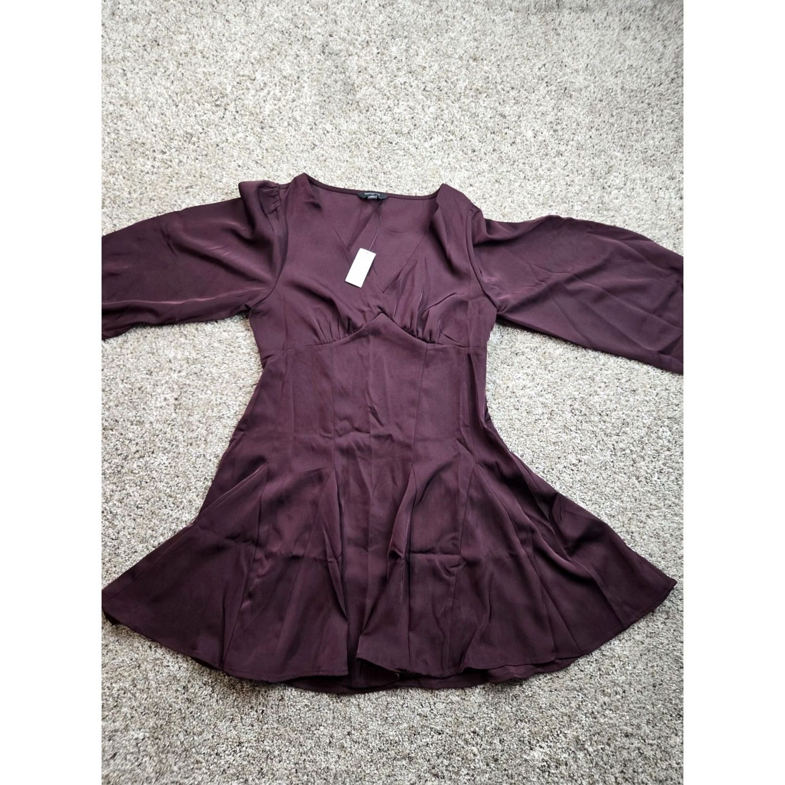 Banana Republic Banana Republic Dress Womens 6P Petite Purple Long Sleeve V-Neck NWT Fit & Flare Dress Size M / US 6-8 / IT 42-44 - 3 Thumbnail