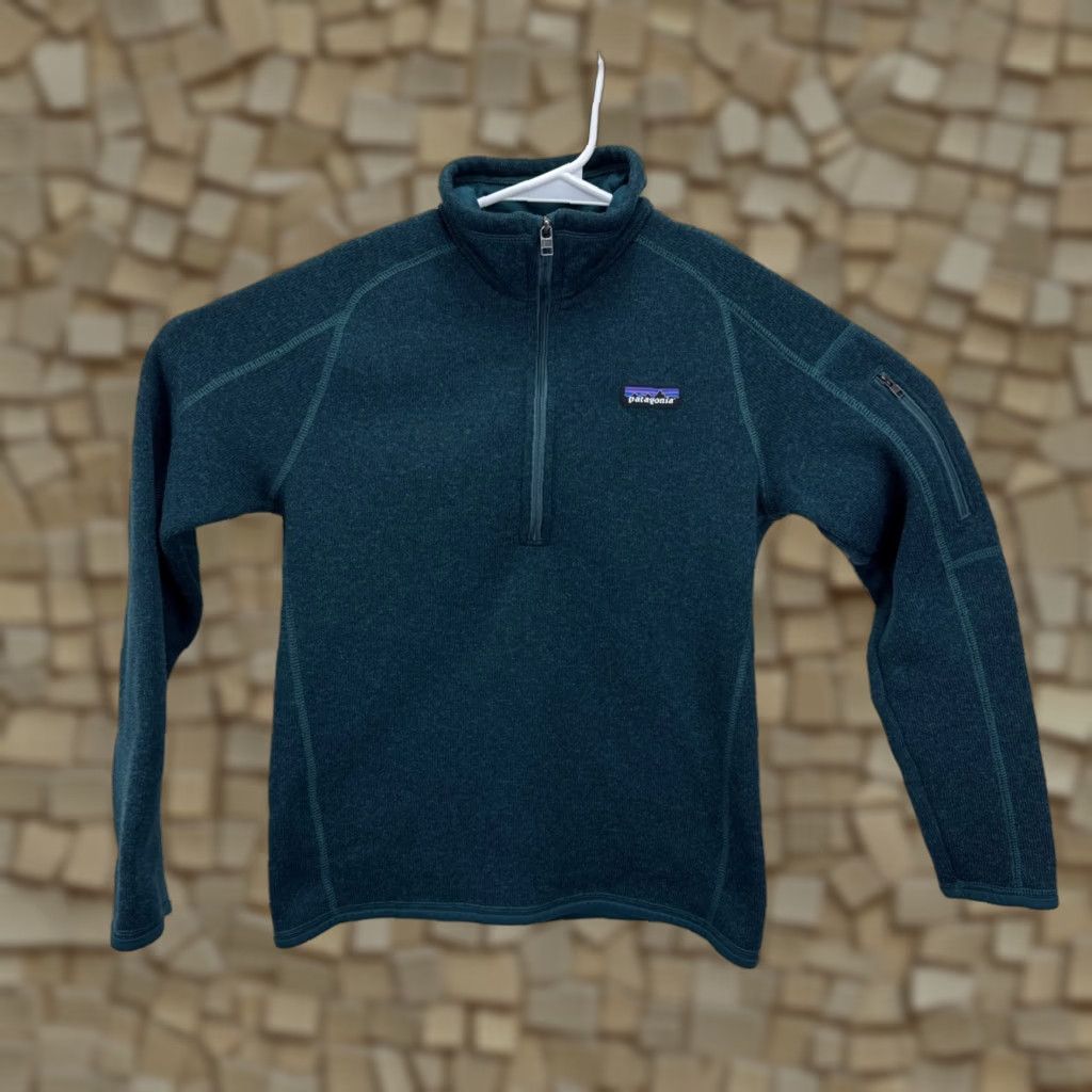 Patagonia Patagonia Sweater Women's 1/4-Zip Dark Borealis Green S Raglan Sleeve Pullover Casual Travel Fall Winter Regular Knit Zipper Size S / US 4 / IT 40 - 1 Thumbnail