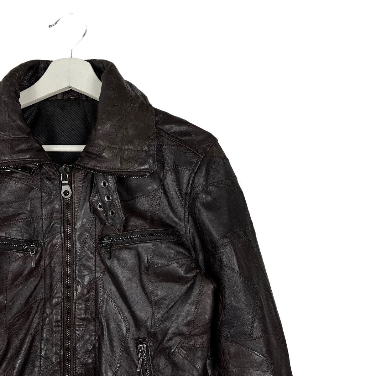 Japanese Brand 🔥 ALL THE WAY PATCHWORK SHEEPSKIN LEATHER BIKER MOTO STYLE Size US M / EU 48-50 / 2 - 6 Thumbnail