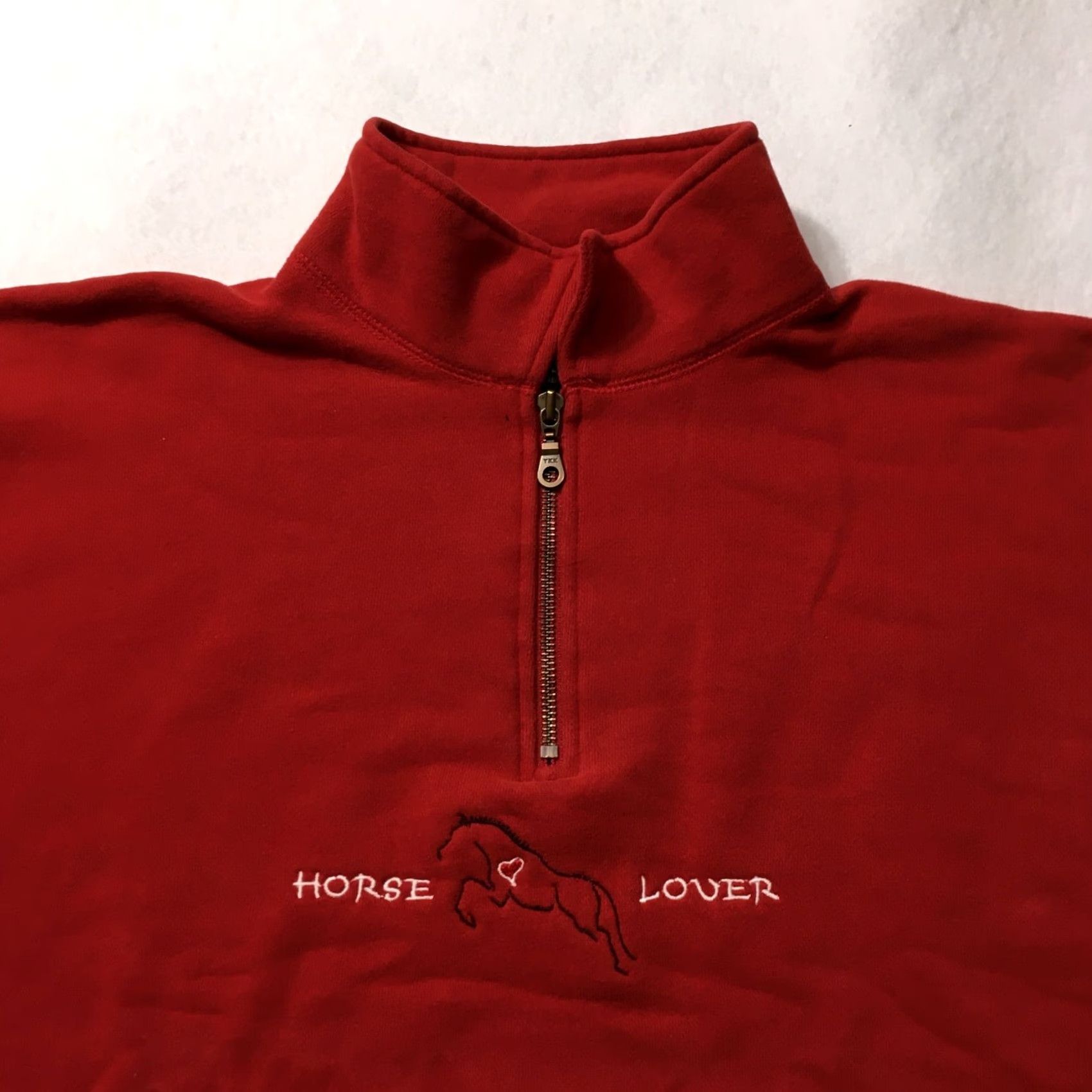 Vintage Mauve Women’s Large Sweatshirt Horse Boho Hippy 1/4 Zip Red Sweatshirt Women’s L Horse Theme Pullover Size L Size L / US 10 / IT 46 - 2 Thumbnail