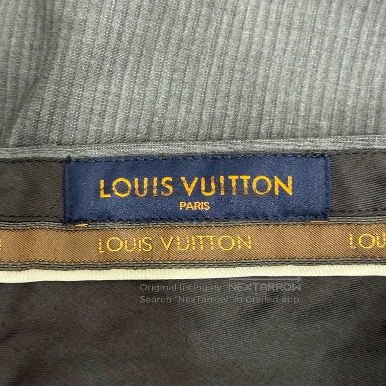 Louis Vuitton Louis Vuitton size US 54 Grey logo wool trousers Size US 38 / EU 54 - 5 Thumbnail