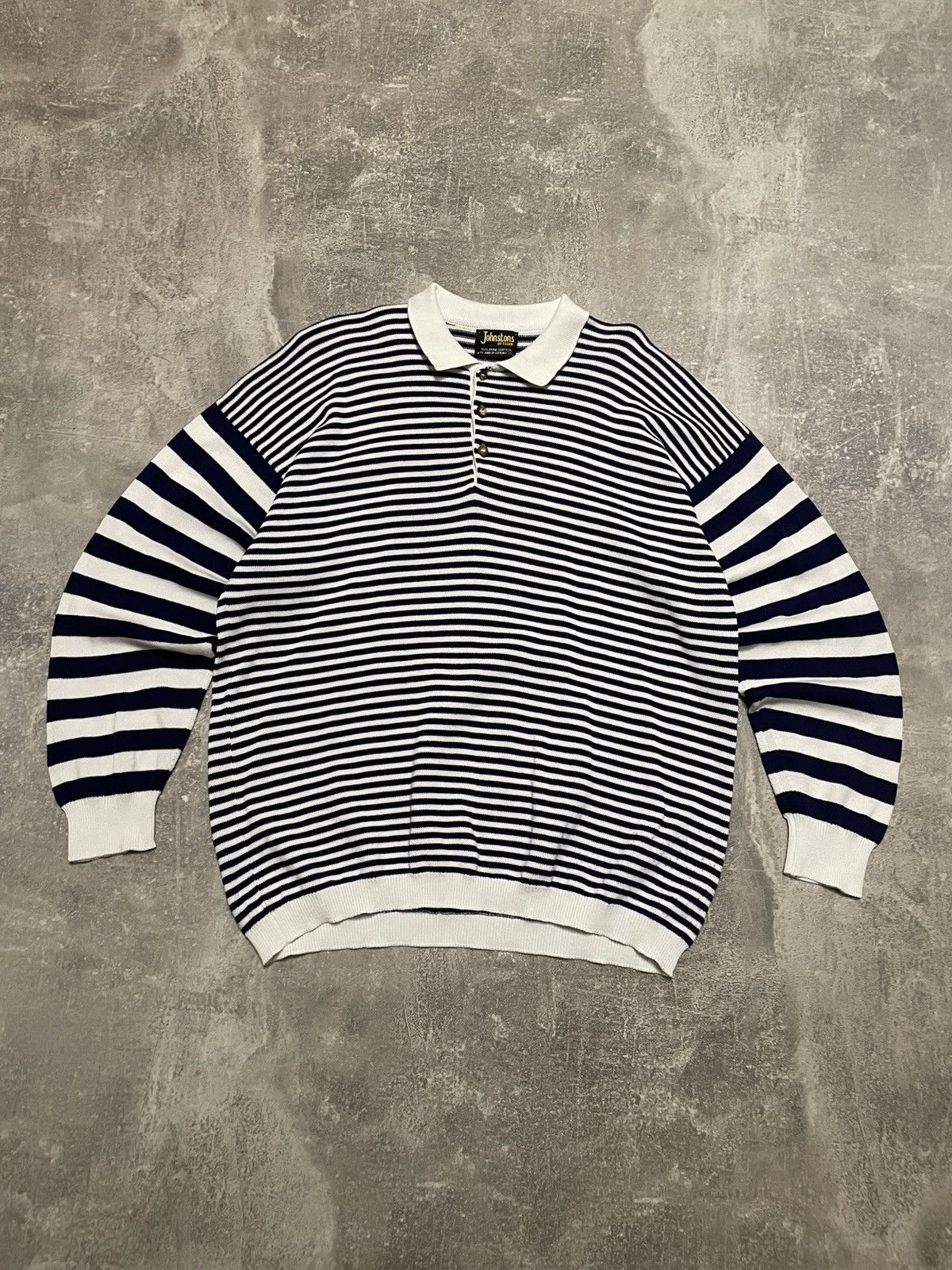 Vintage Johnstons Of Elgin Striped Knit Sweater
