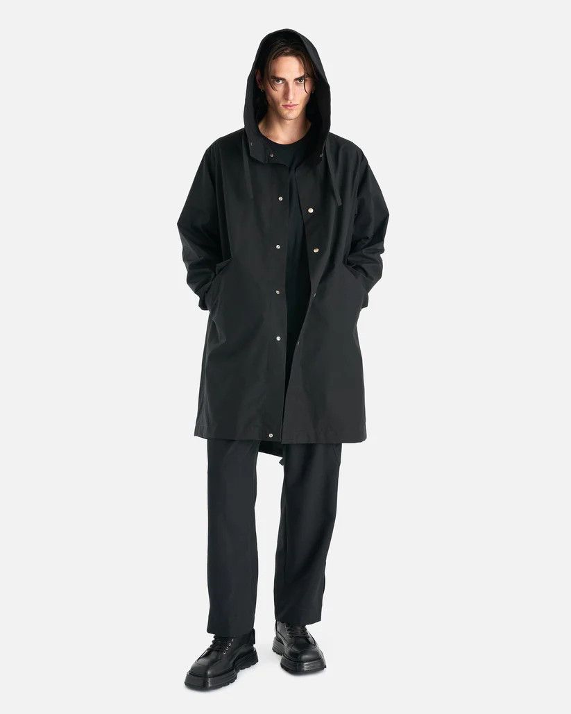 Jil Sander o1s1v1r1oon0925 Water Repellent Cotton Logo Parka in Black Size US S / EU 44-46 / 1 - 4 Thumbnail