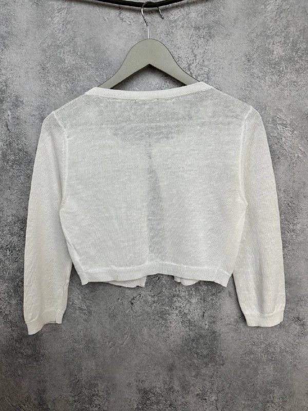 Peserico Peserico PME Linen Cotton Cropped Cardigan Lightweight Size XS / US 0-2 / IT 36-38 - 2 Thumbnail
