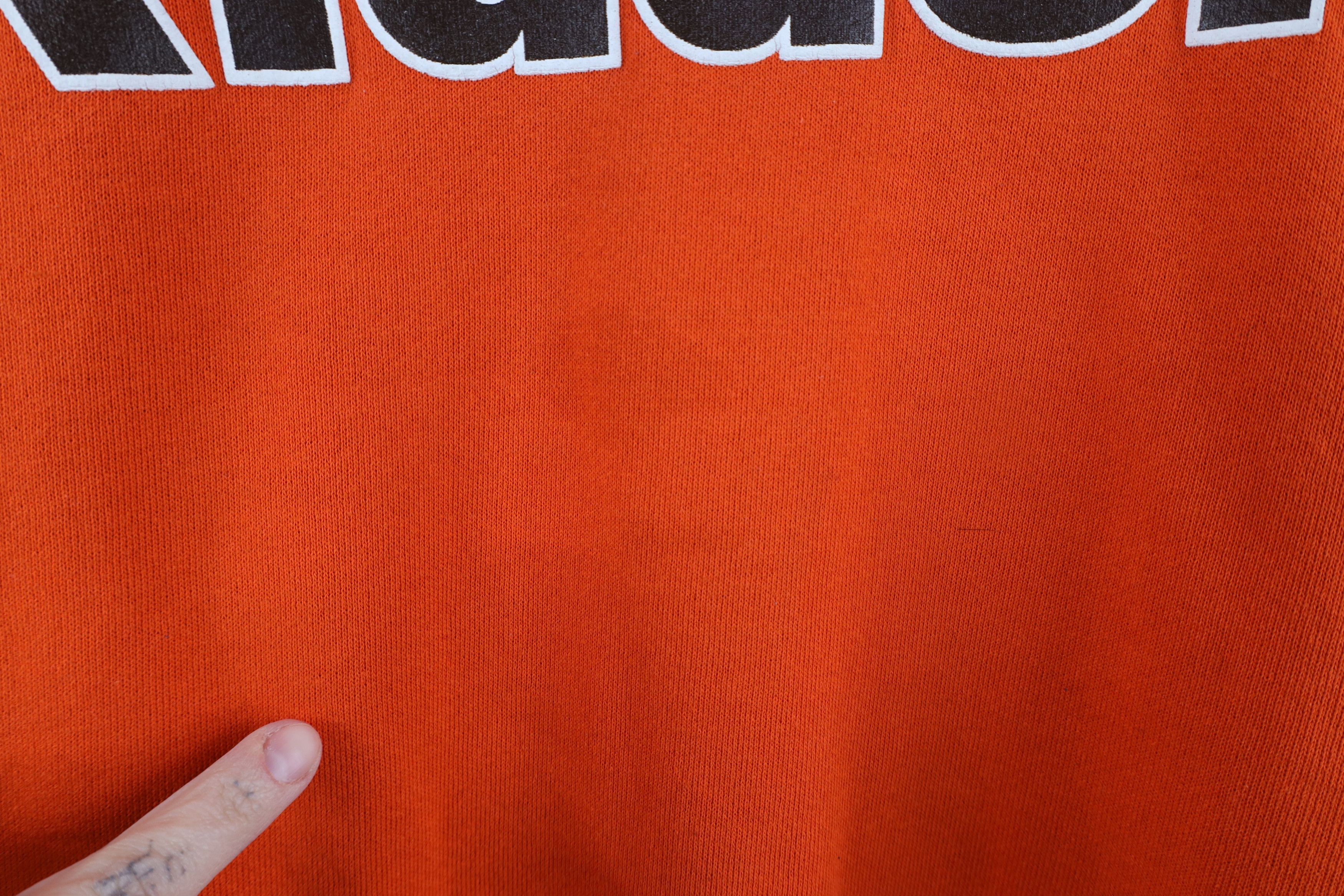 Russell Athletic × Vintage Vintage 90s Russell Athletic Riddell Football Hoodie Orange Size US M / EU 48-50 / 2 - 5 Thumbnail