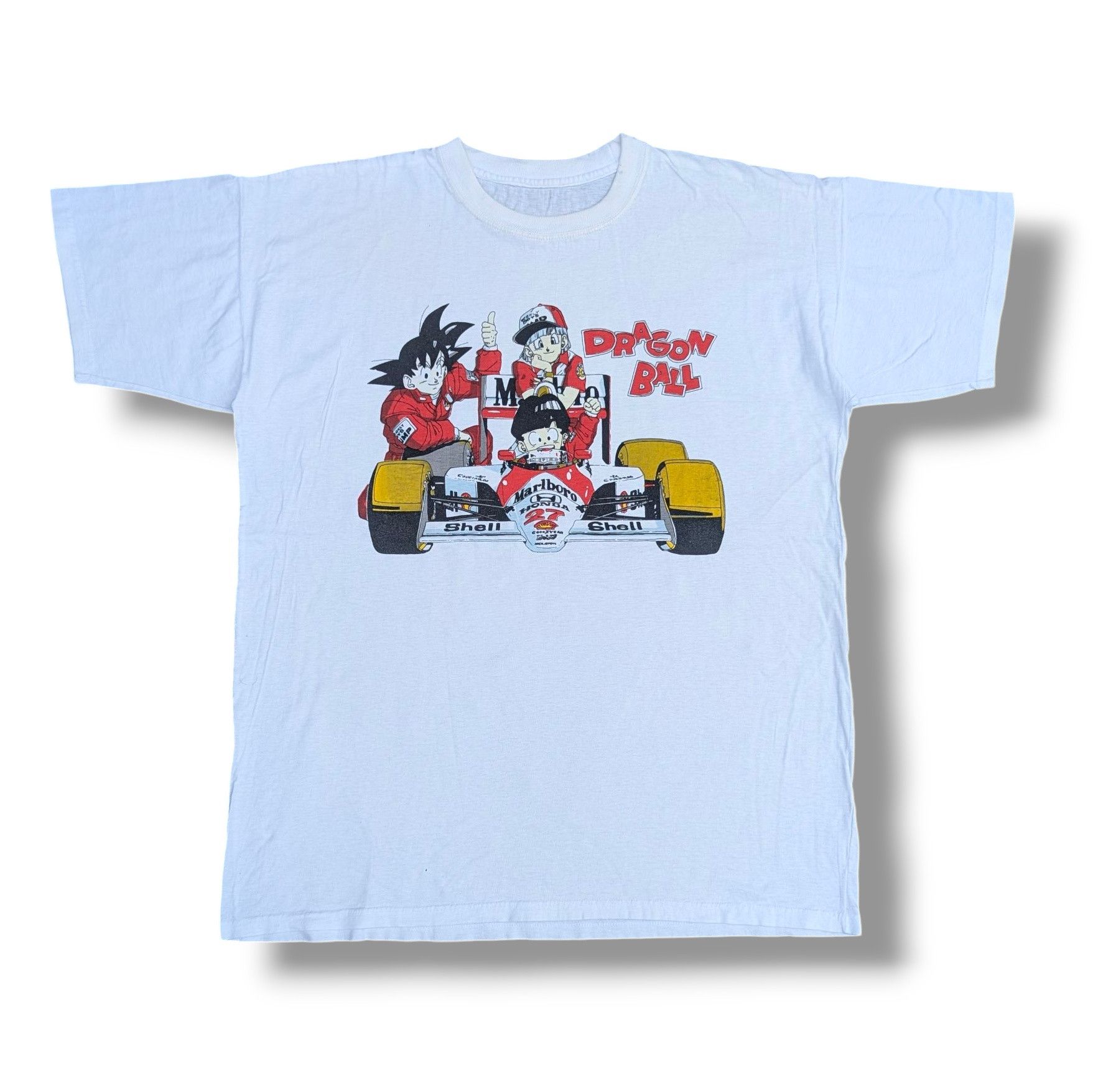 Anime Rare Vintage 90s Dragon Ball Formula 1 Marlboro T-Shirt Size US XL / EU 56 / 4 - 1 Thumbnail