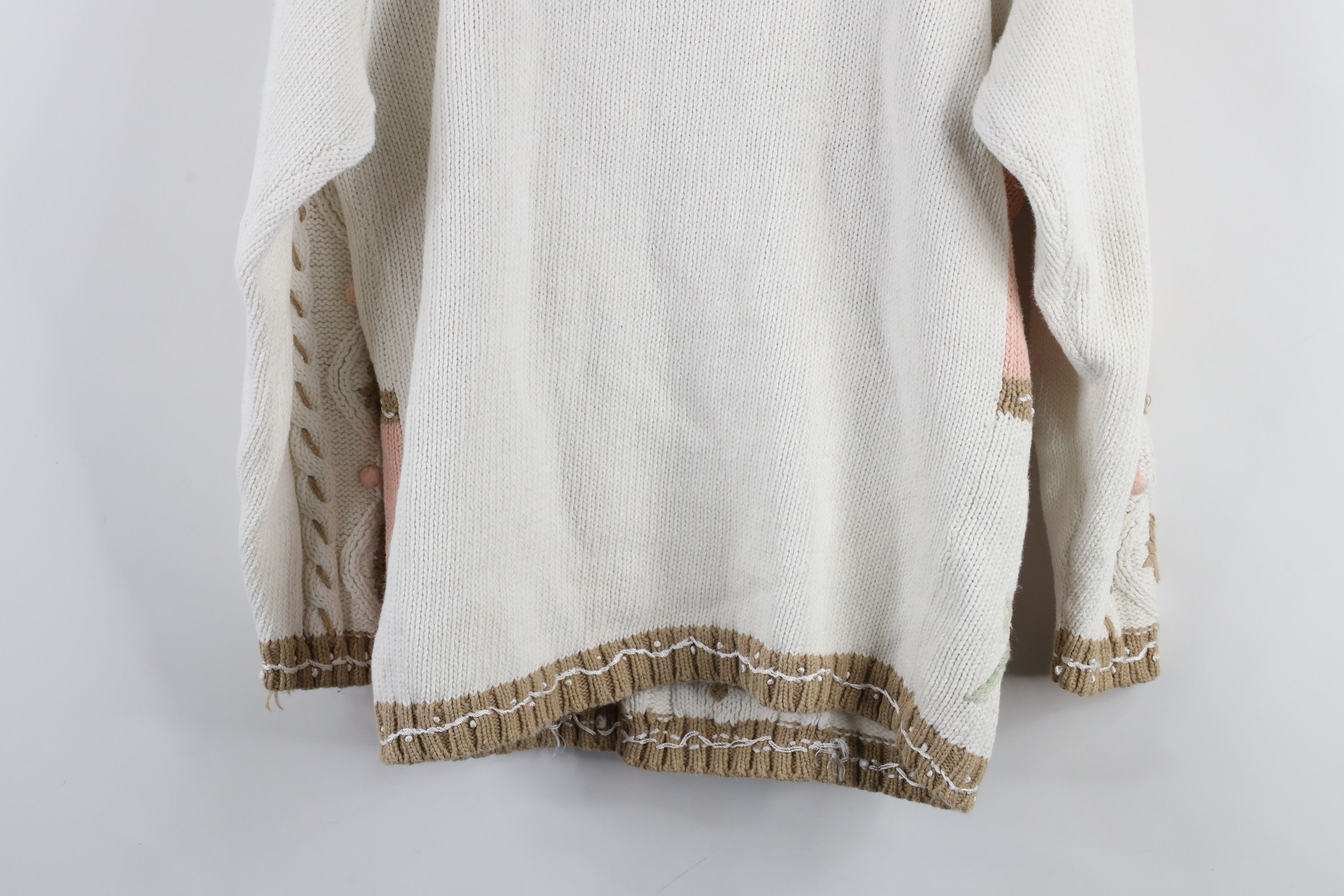 Vintage Vintage 90s Streetwear Flower Marled Knit Mock Neck Sweater Size M / US 6-8 / IT 42-44 - 15 Thumbnail