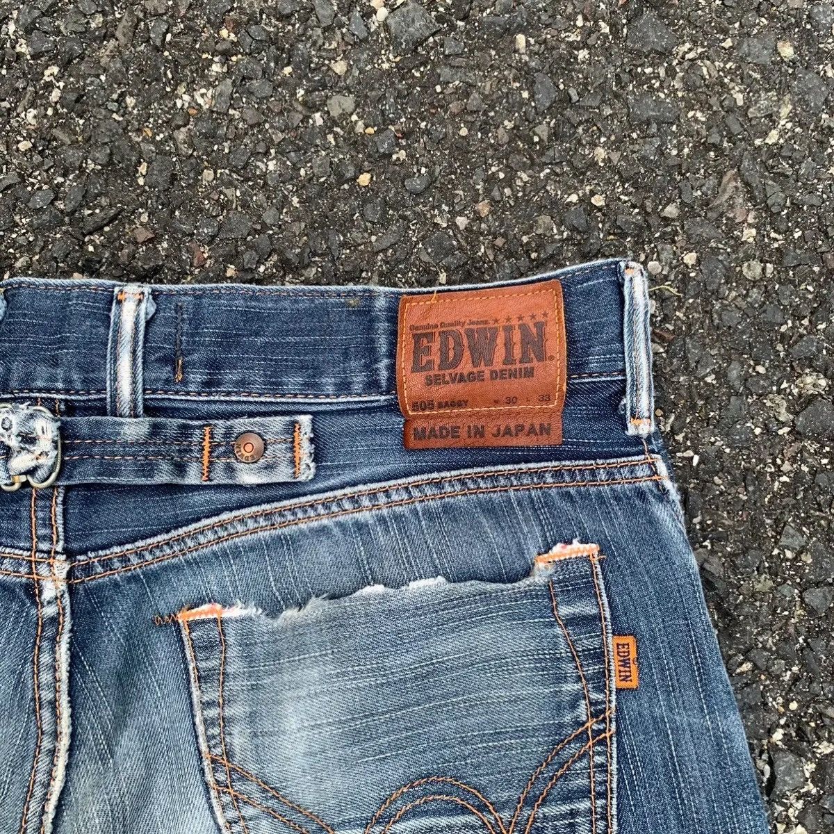Self Edge 💥 REDLINE 💥 Japanese Jeans Cinch Back Selvedge Faded Pants Size US 32 / EU 48 - 14 Thumbnail