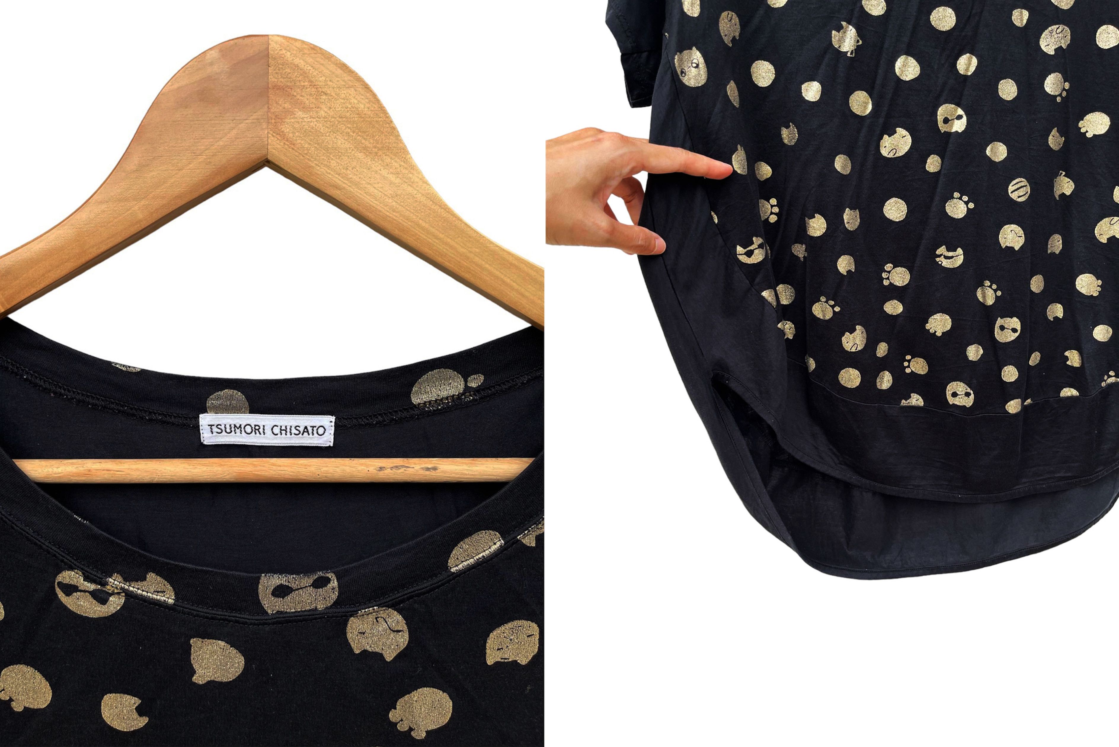 Tsumori Chisato Tsumori Chisato oversized t shirt // tunic top, CATS printed Size M / US 6-8 / IT 42-44 - 5 Thumbnail