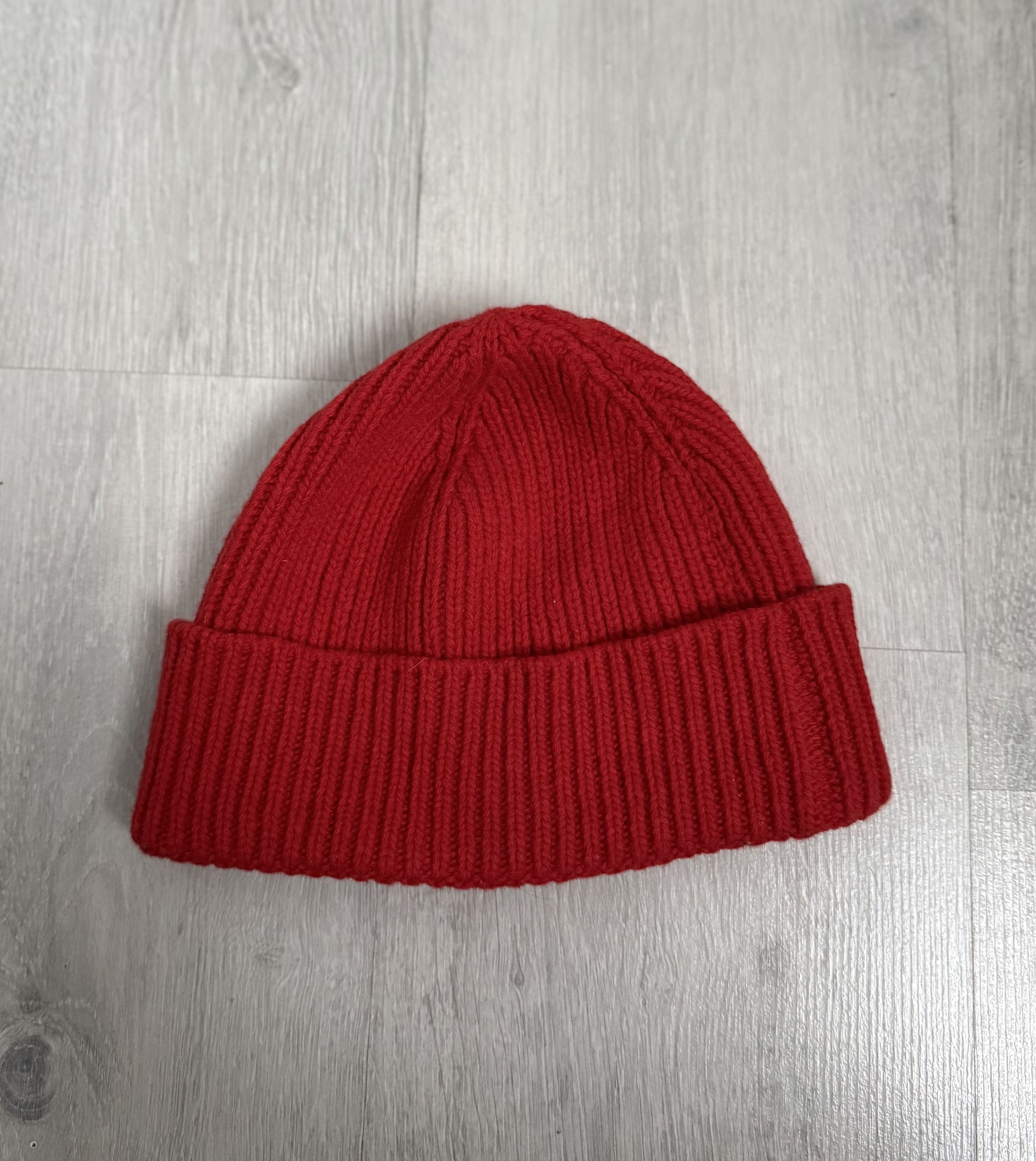 Armani Vintage 2000s Armani Jeans red wool beanie hat Size ONE SIZE - 5 Thumbnail
