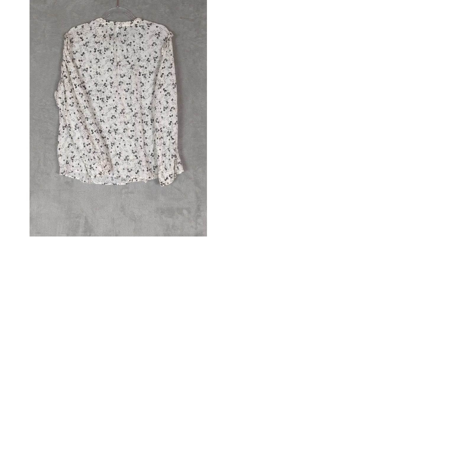 Old Navy Old Navy Womens Blouse XL Cottage Floral Flowy Long Sleeve Peasant Boho Fall White Black Gray Size XL / US 12-14 / IT 48-50 - 9 Thumbnail