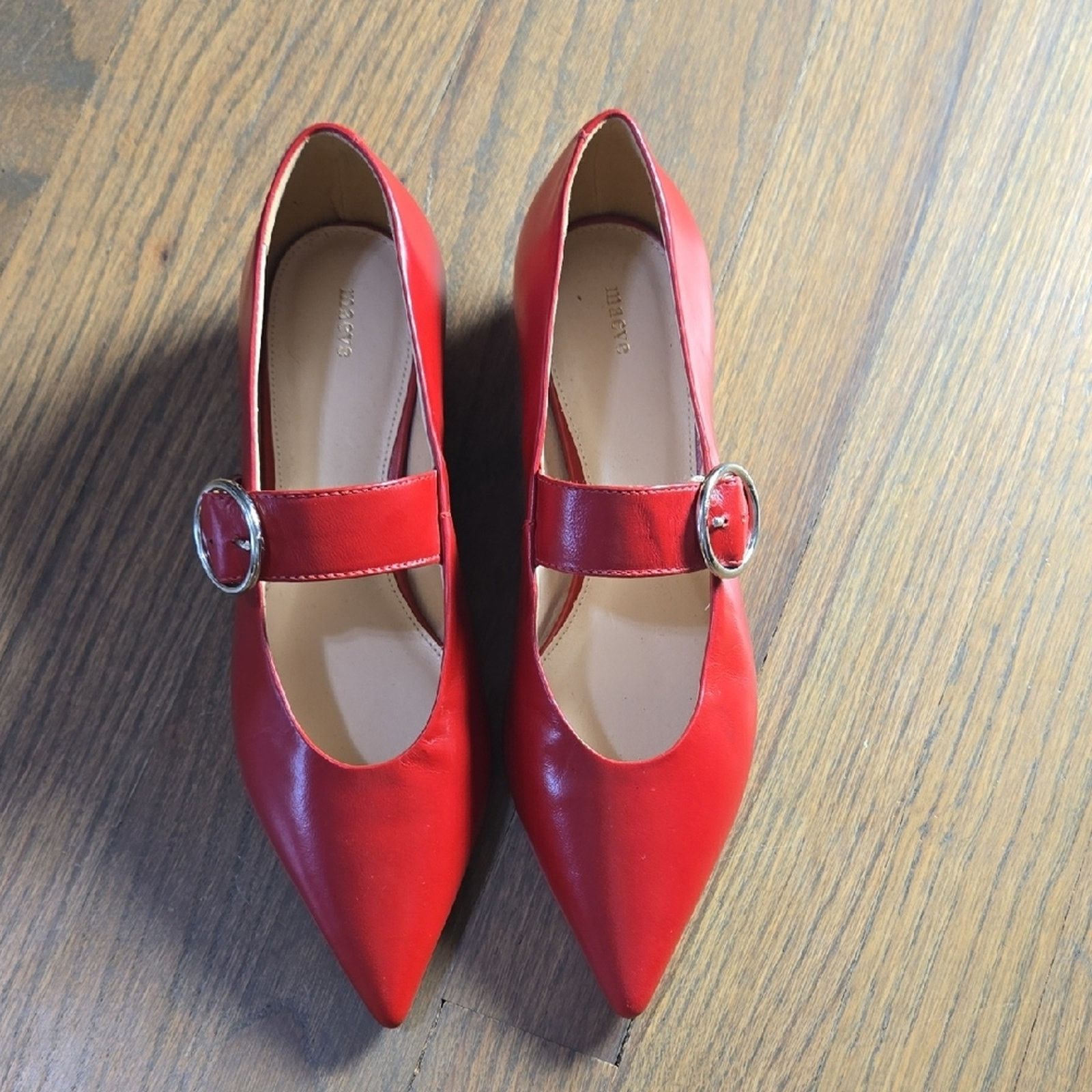 & Other Stories Maeve Red Pointed Toe Mary Janes Size US 5.5 / IT 35.5 - 1 Thumbnail