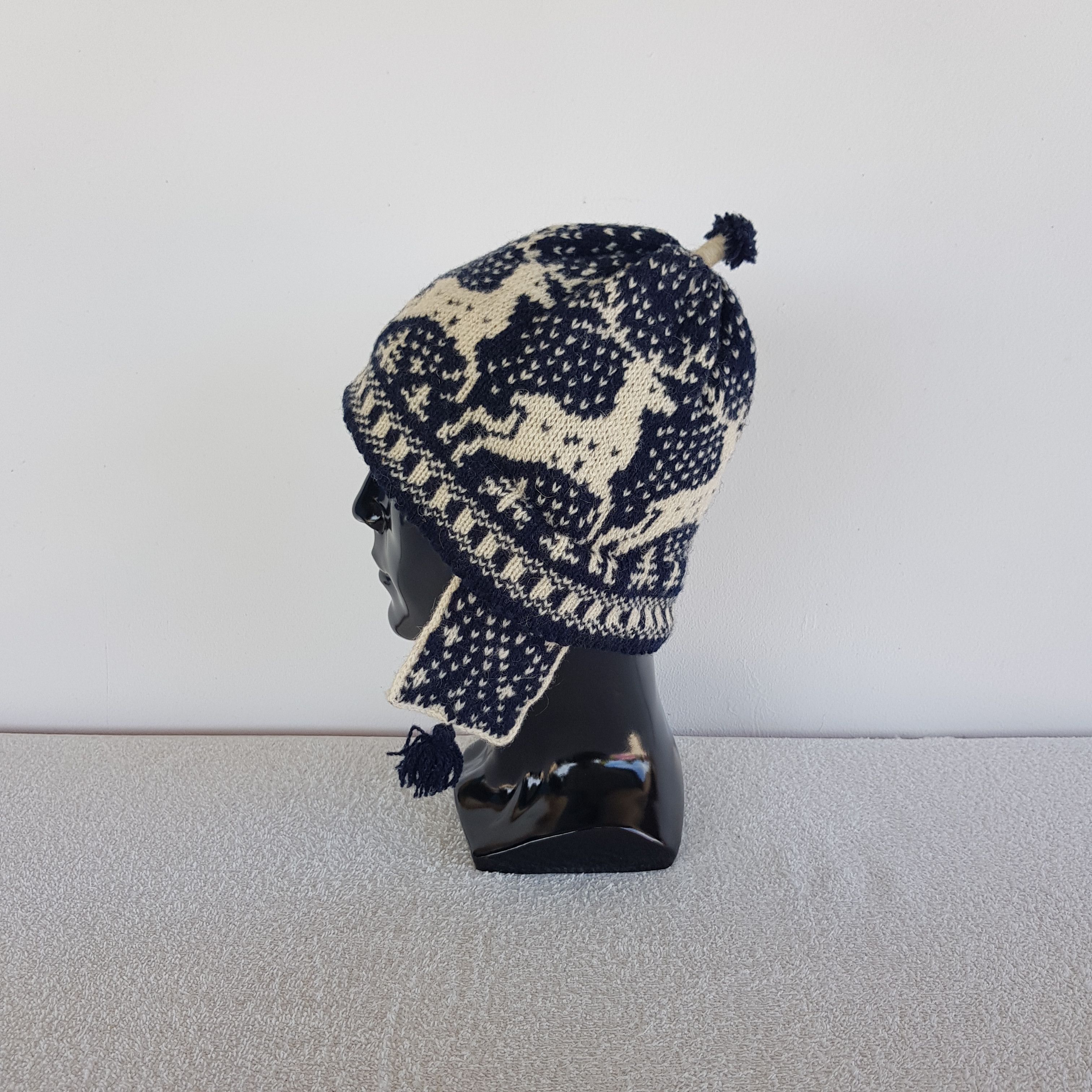 Other Vintage Deer Aztec Earflap Beanie Knit Snow Caps Ski Hats. Size ONE SIZE - 4 Thumbnail