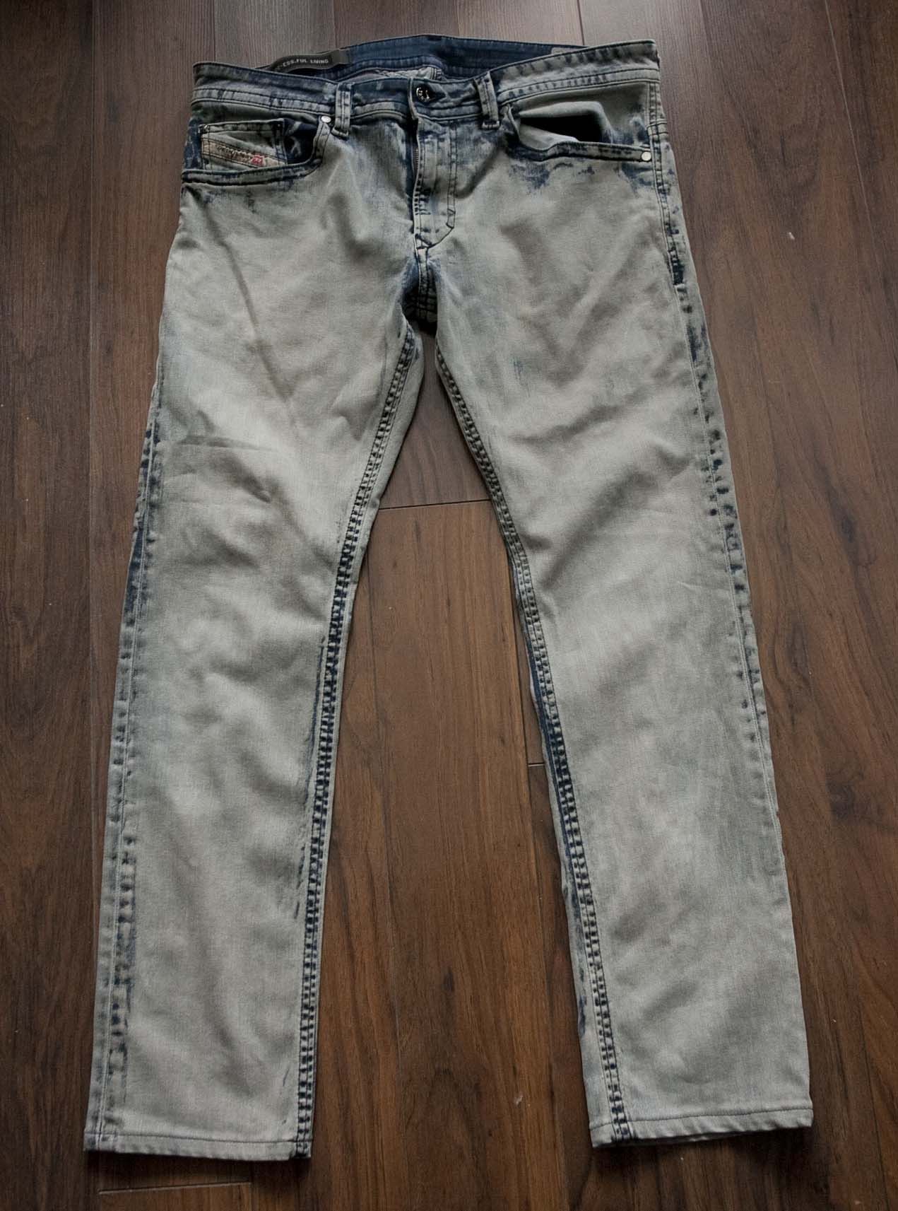 Diesel Diesel Thavar Jeans Distressed Bleached Size 33x28 Size US 33 - 1 Thumbnail