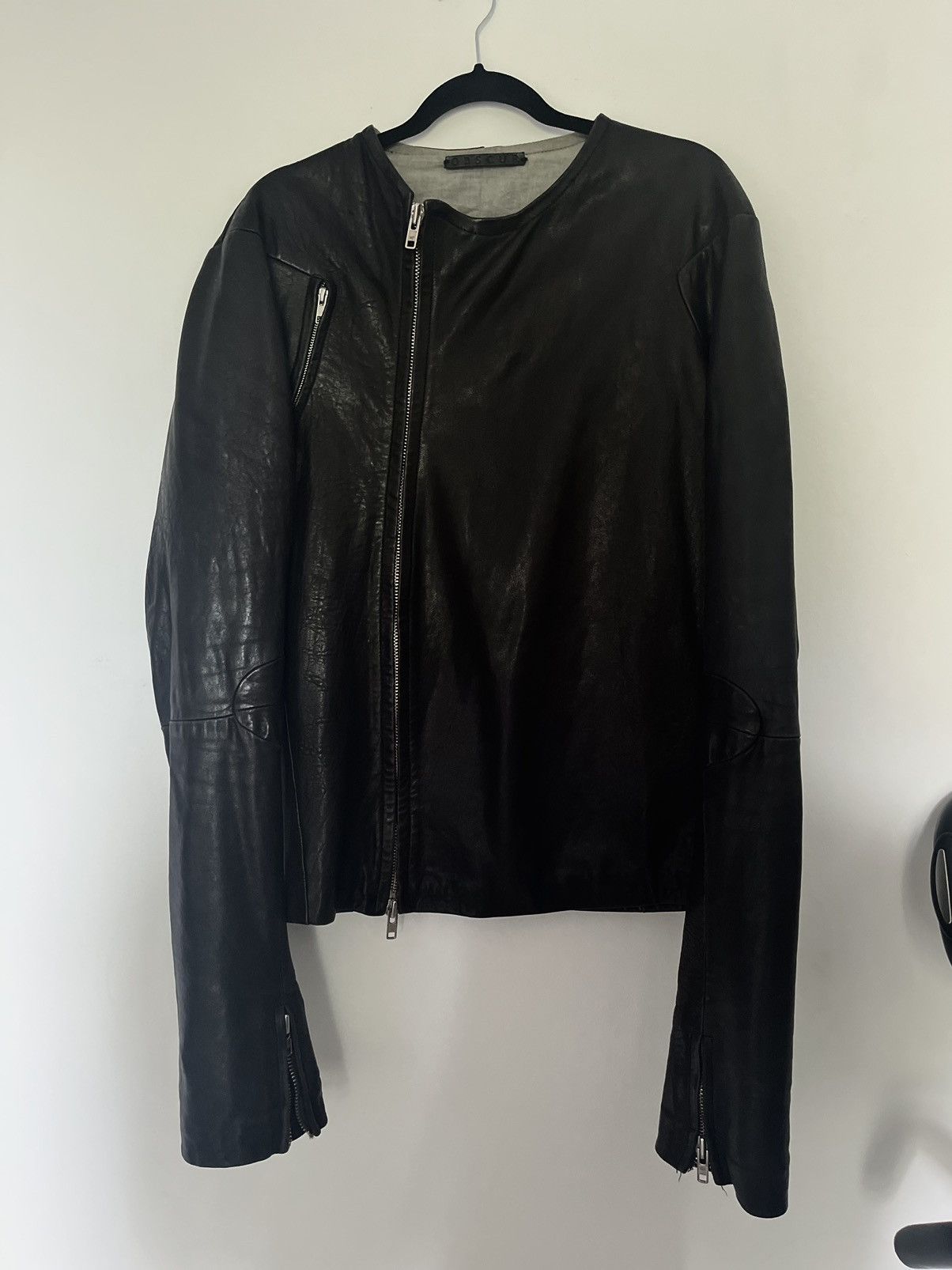 image of Obscur Gloved Horse Leather Jacket in Black, Men's (Size Medium)
