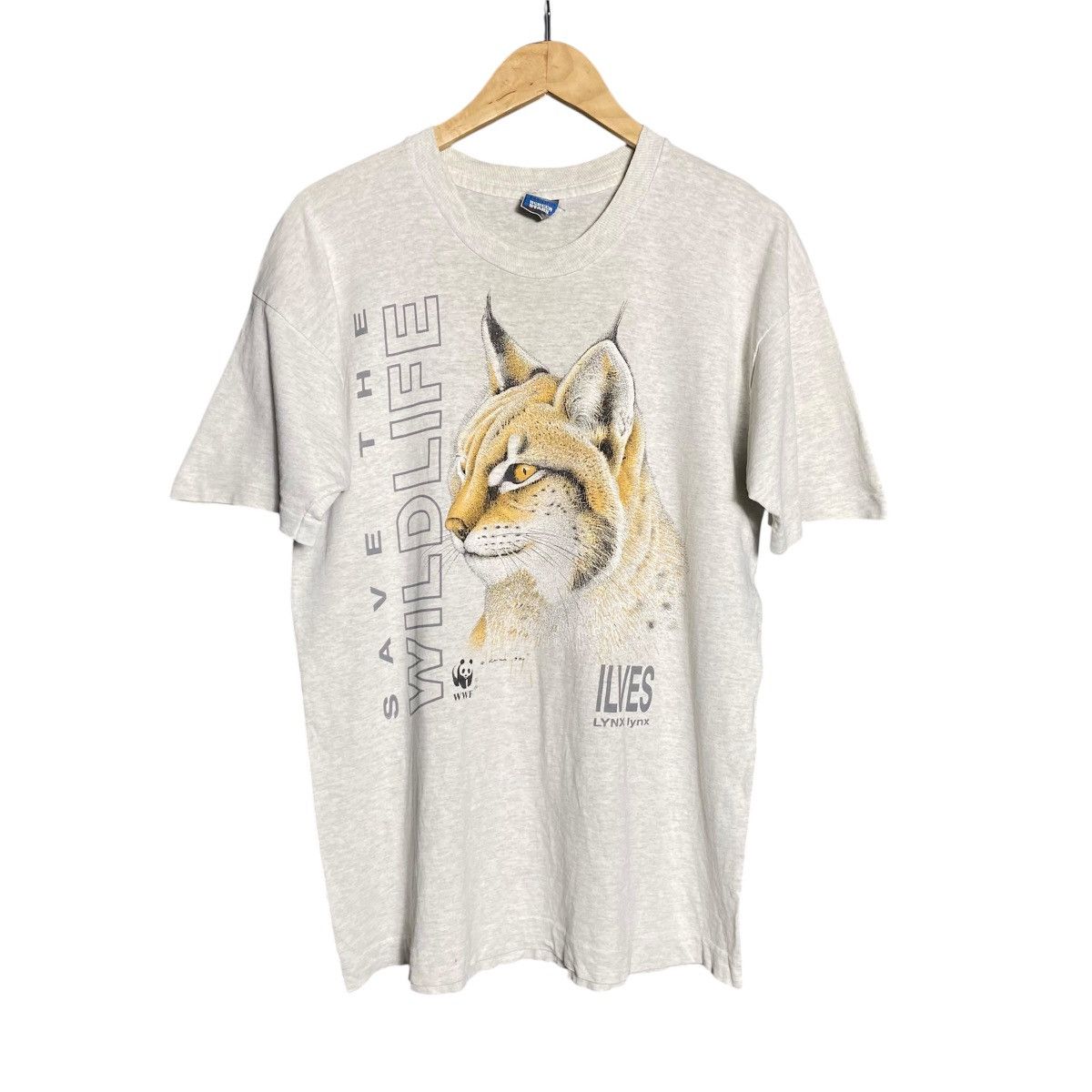 Vintage Vintage 90s Wild Cat Save The Wild Life T-Shirt Size US M / EU 48-50 / 2 - 1 Thumbnail