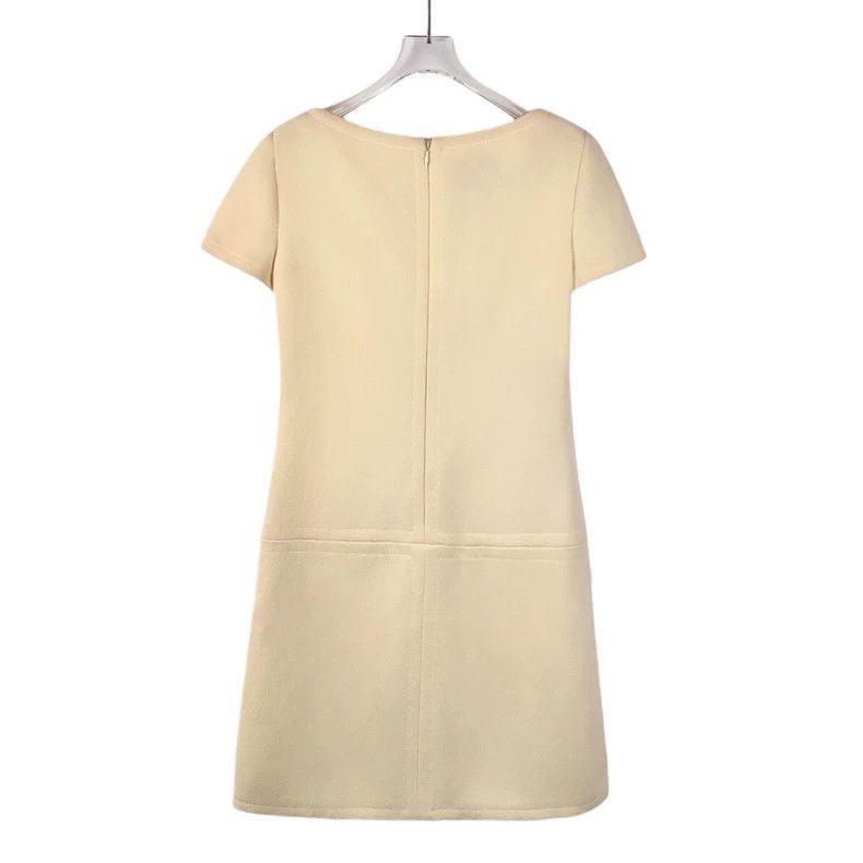 Prada Prada Beige triangle round-neck short-sleeved dress Size S / US 4 / IT 40 - 2 Thumbnail