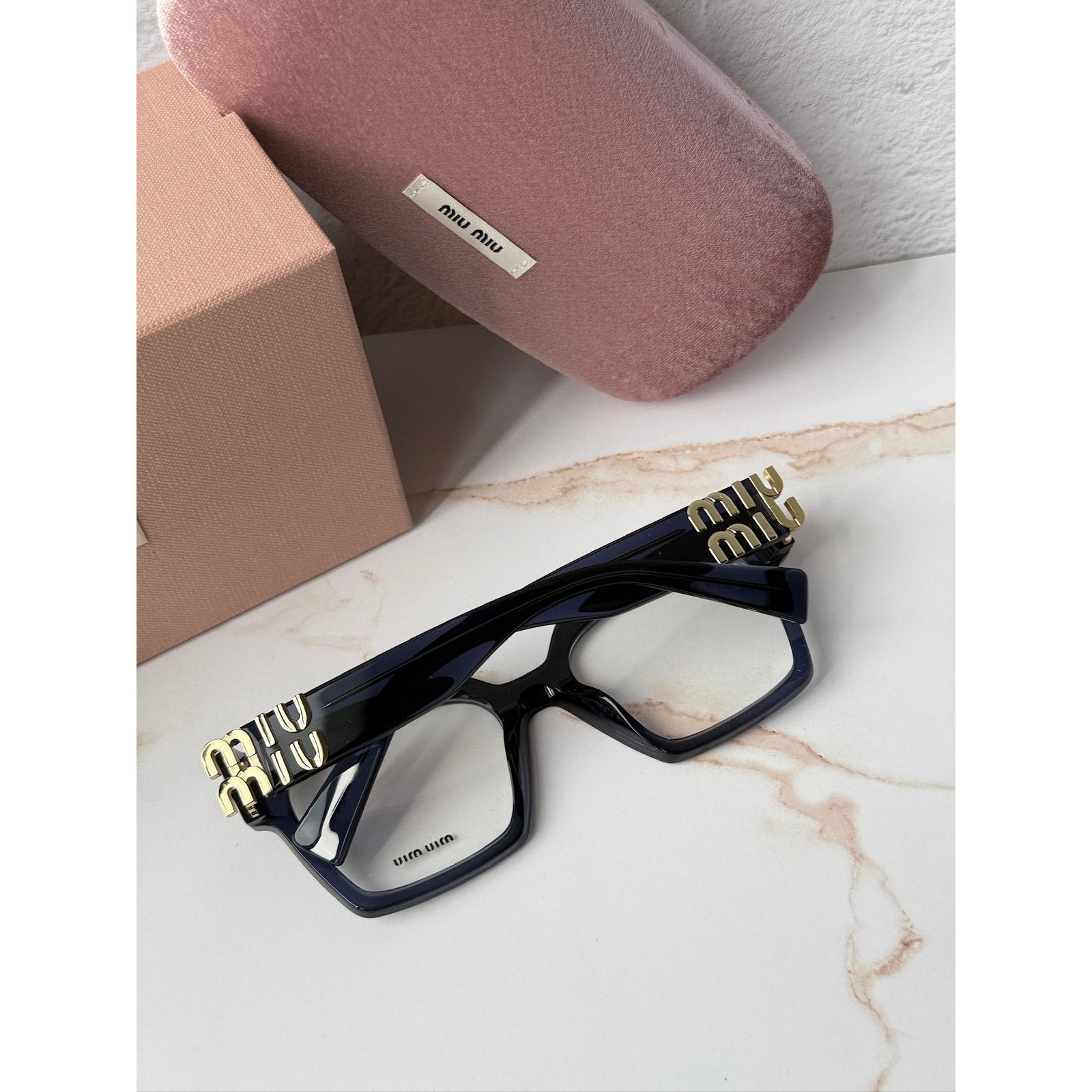 Miu Miu NEW Miu Miu MU04UV Oversized Square Eyeglasses in Blue Size ONE SIZE - 3 Thumbnail