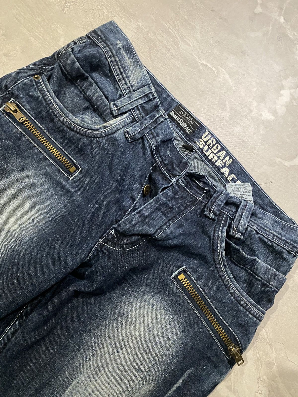 Vintage Archive Designer Washed Destroyed Slim Jean/ Zip line /Tokyo Size US 32 / EU 48 - 3 Thumbnail