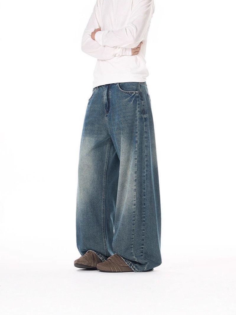 Vintage Retro street washed whiskered wide-leg scimitar jeans Size US 32 / EU 48 - 3 Thumbnail