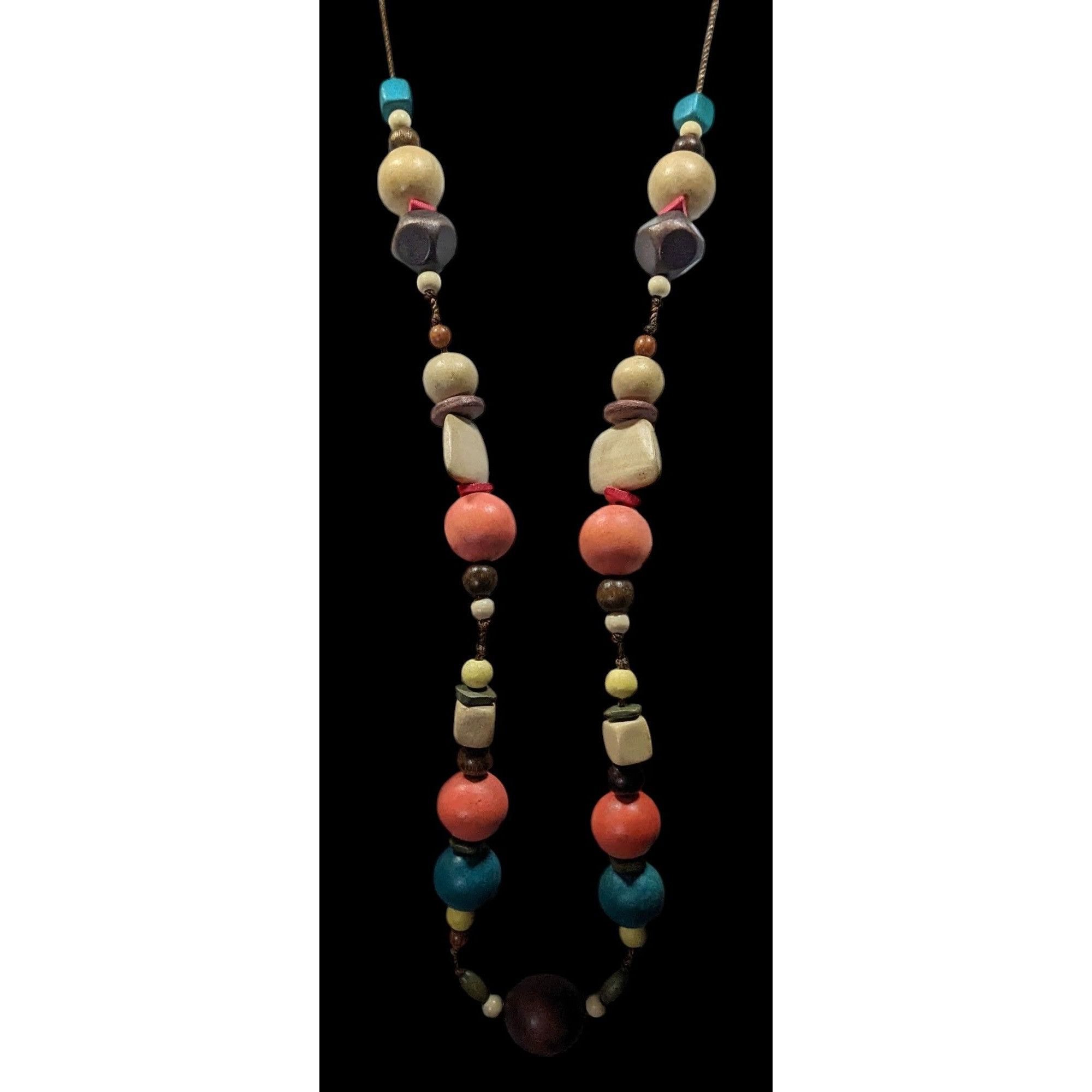 Other Rainbow Chunky Wood Beaded Statement Necklace Size ONE SIZE - 2 Thumbnail