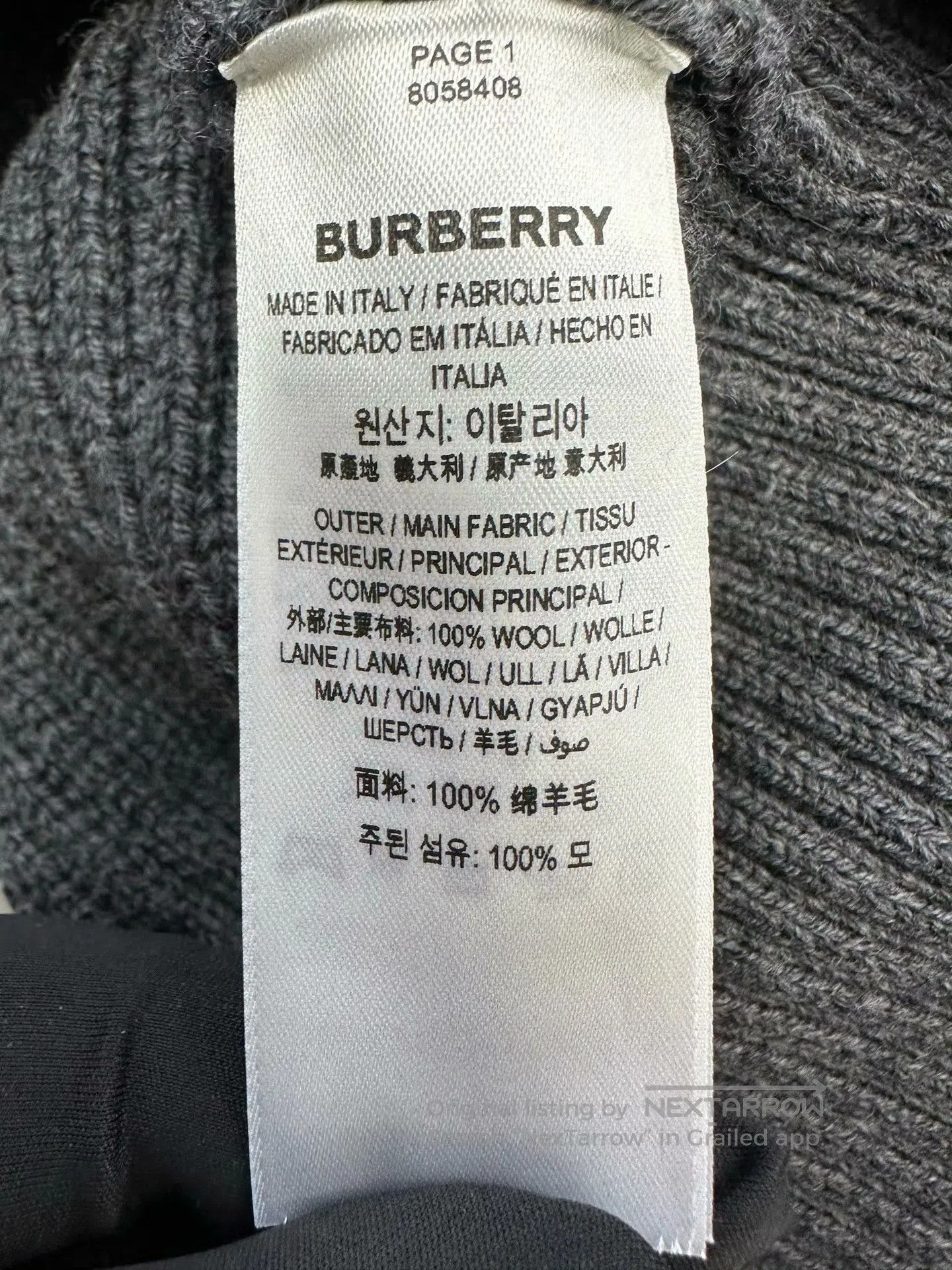 Burberry Burberry Dark grey wool knit cardigan with large letter lo Size XS / US 0-2 / IT 36-38 - 4 Thumbnail