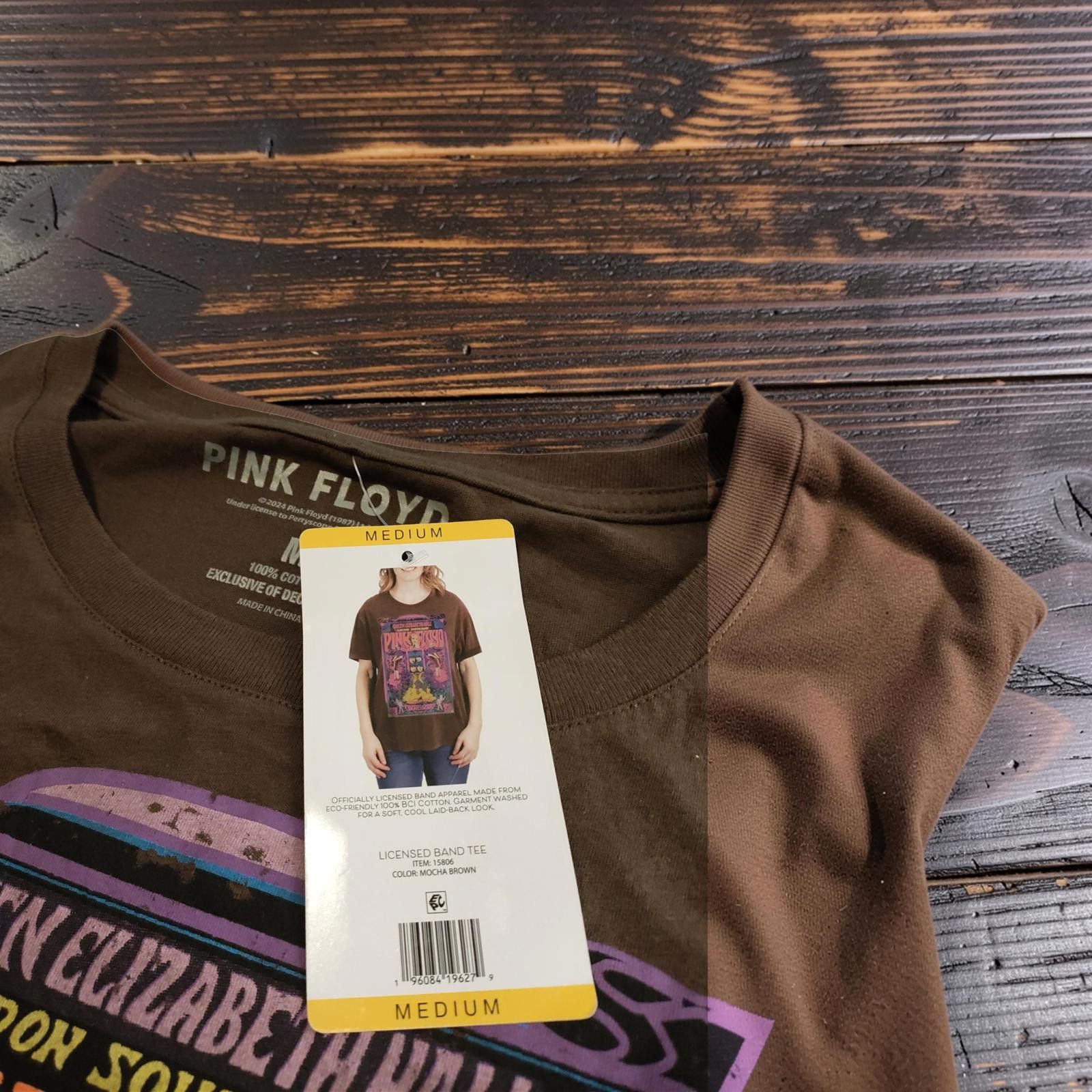 Pink Floyd Official Pink Floyd Mocha Brown Graphic Tee Size Medium Size ONE SIZE - 7 Thumbnail