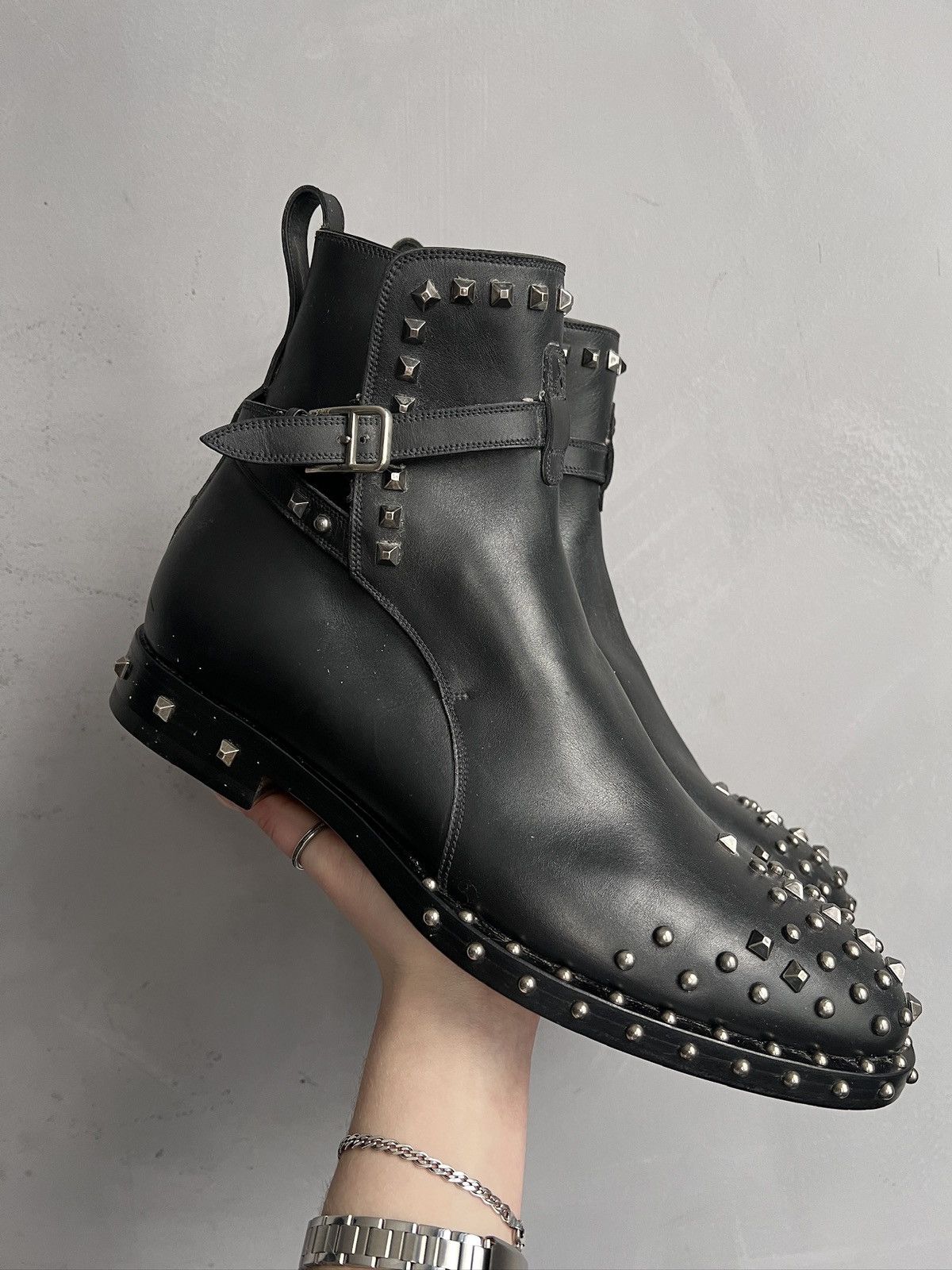 Bally Vintage Studded Leather Metal Ankle Boots Bally Size US 10 / EU 43 - 2 Thumbnail