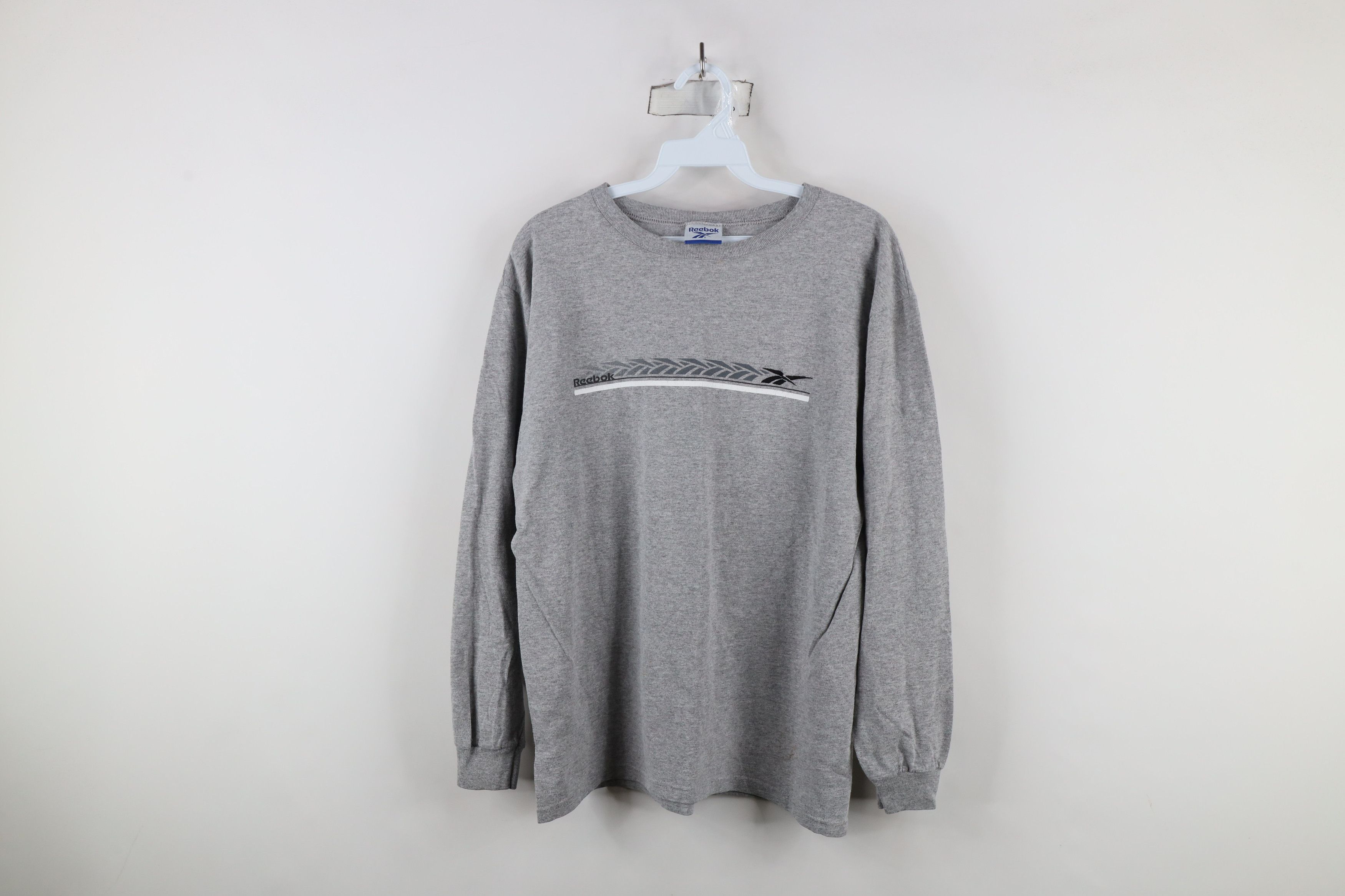 Reebok × Vintage Vintage 90s Reebok Long Sleeve T-Shirt Heather Gray USA Size US M / EU 48-50 / 2 - 1 Thumbnail