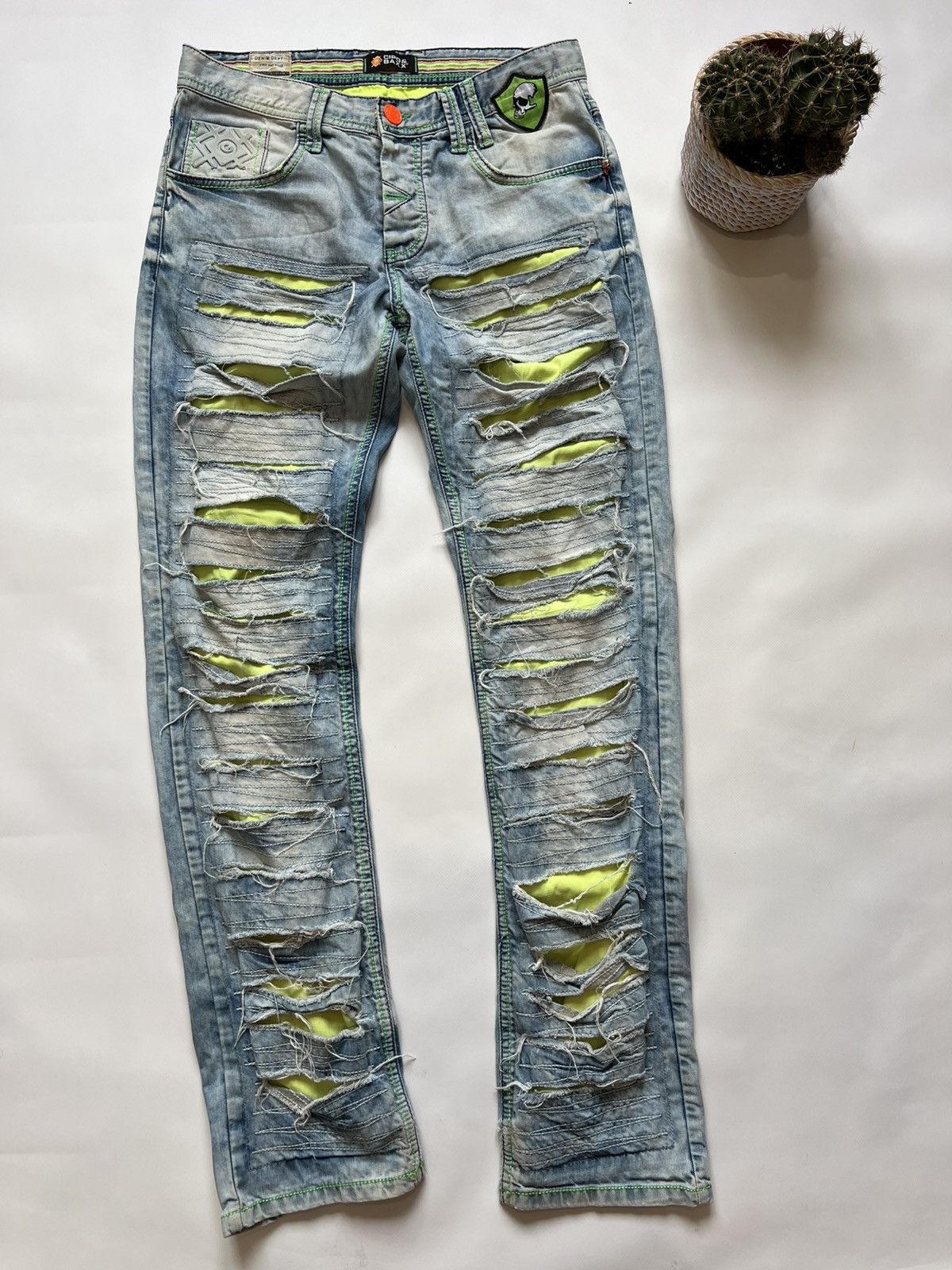 Vintage Vintage Avant Garde Blue Denim Pants Cipo Baxx Size US 31 - 1 Thumbnail
