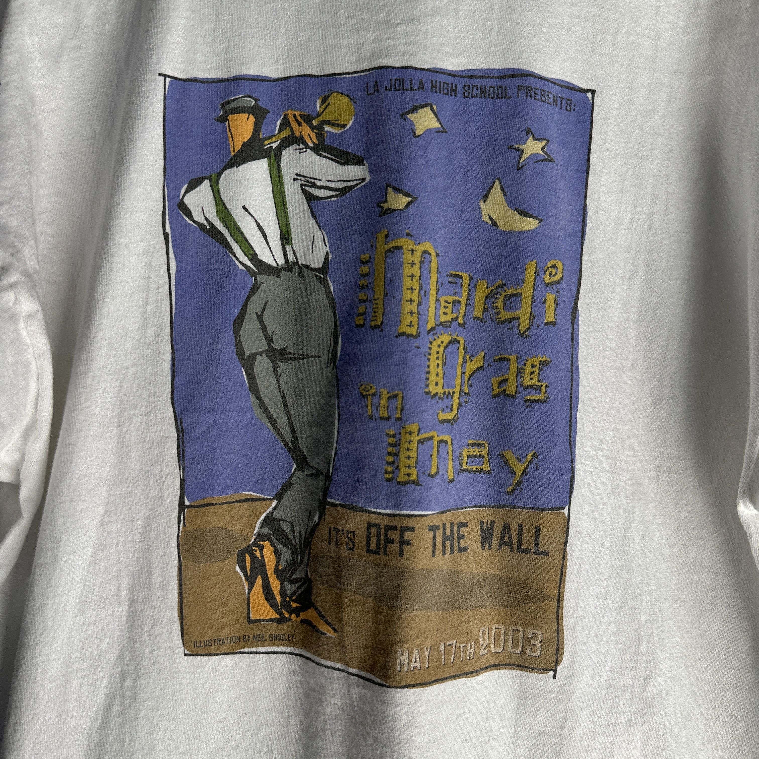 Other Vtg Mardi Gras T Shirt Mens XL White La Jolla High School Size US XL / EU 56 / 4 - 6 Thumbnail