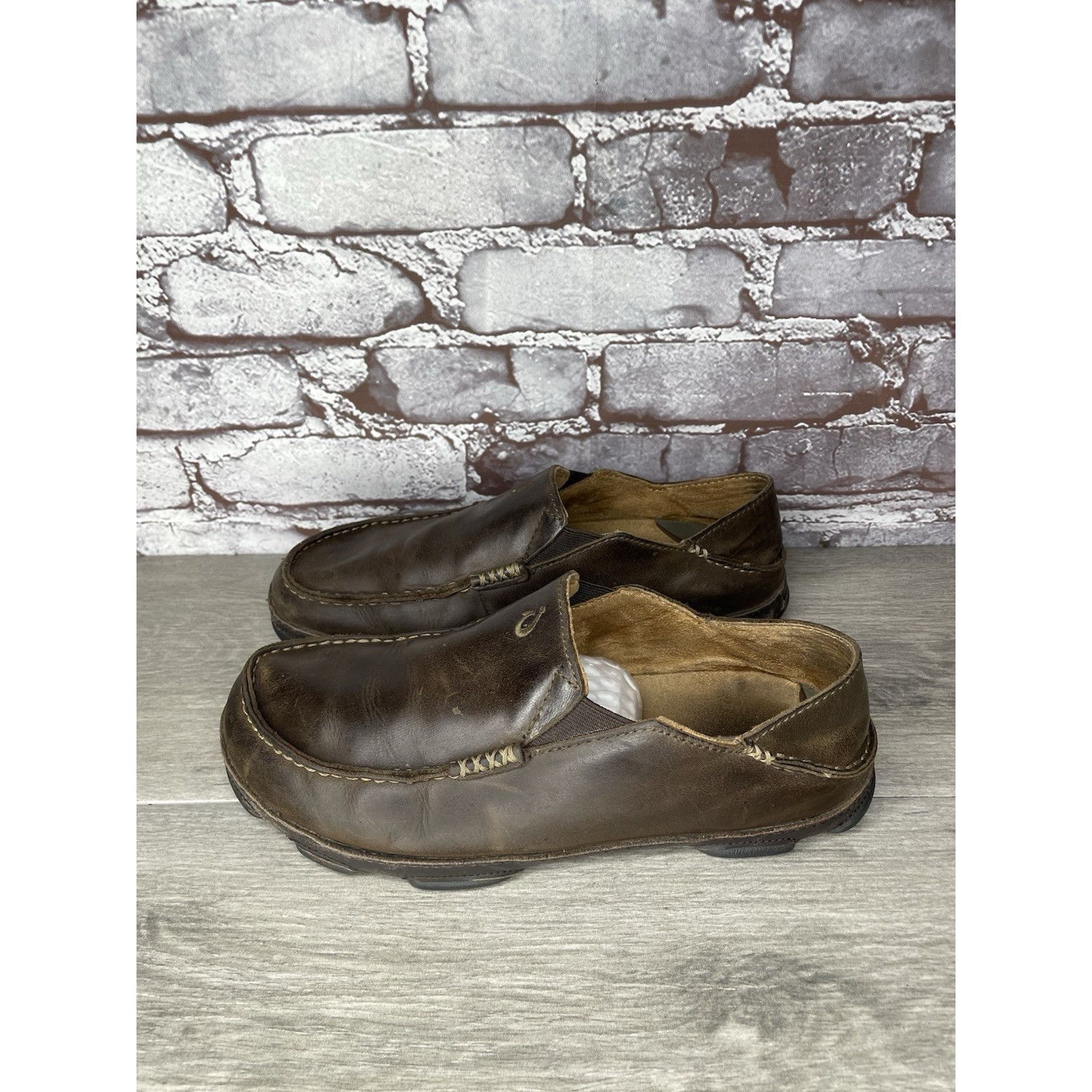 Olukai OluKai Moloa Brown Leather Slip On Beach Loafers Casual Shoe Size US 8 / EU 41 - 13 Thumbnail