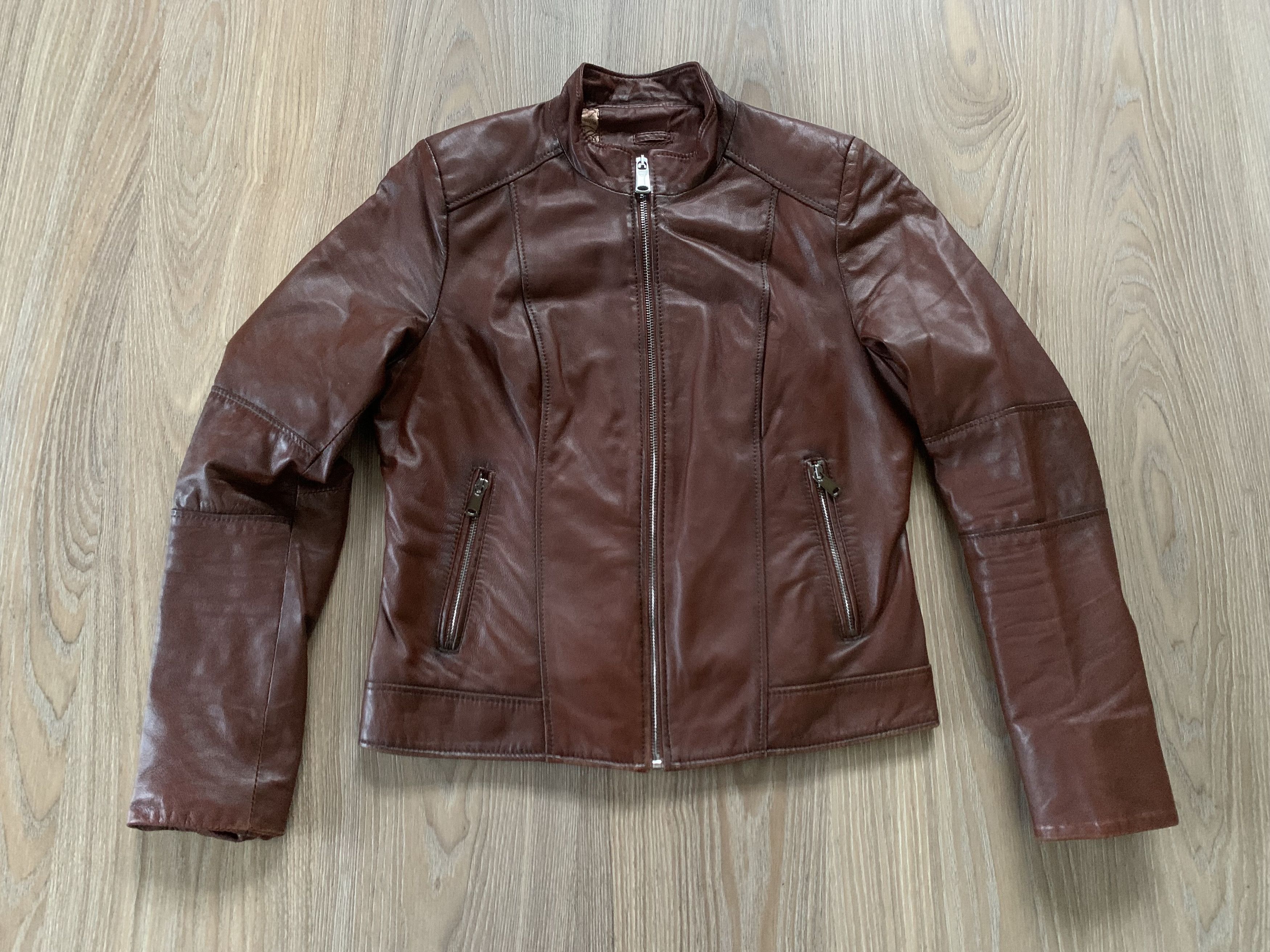 Other Womens Brown Cidex Fur Soft Leather Jacket Size L / US 10 / IT 46 - 2 Thumbnail