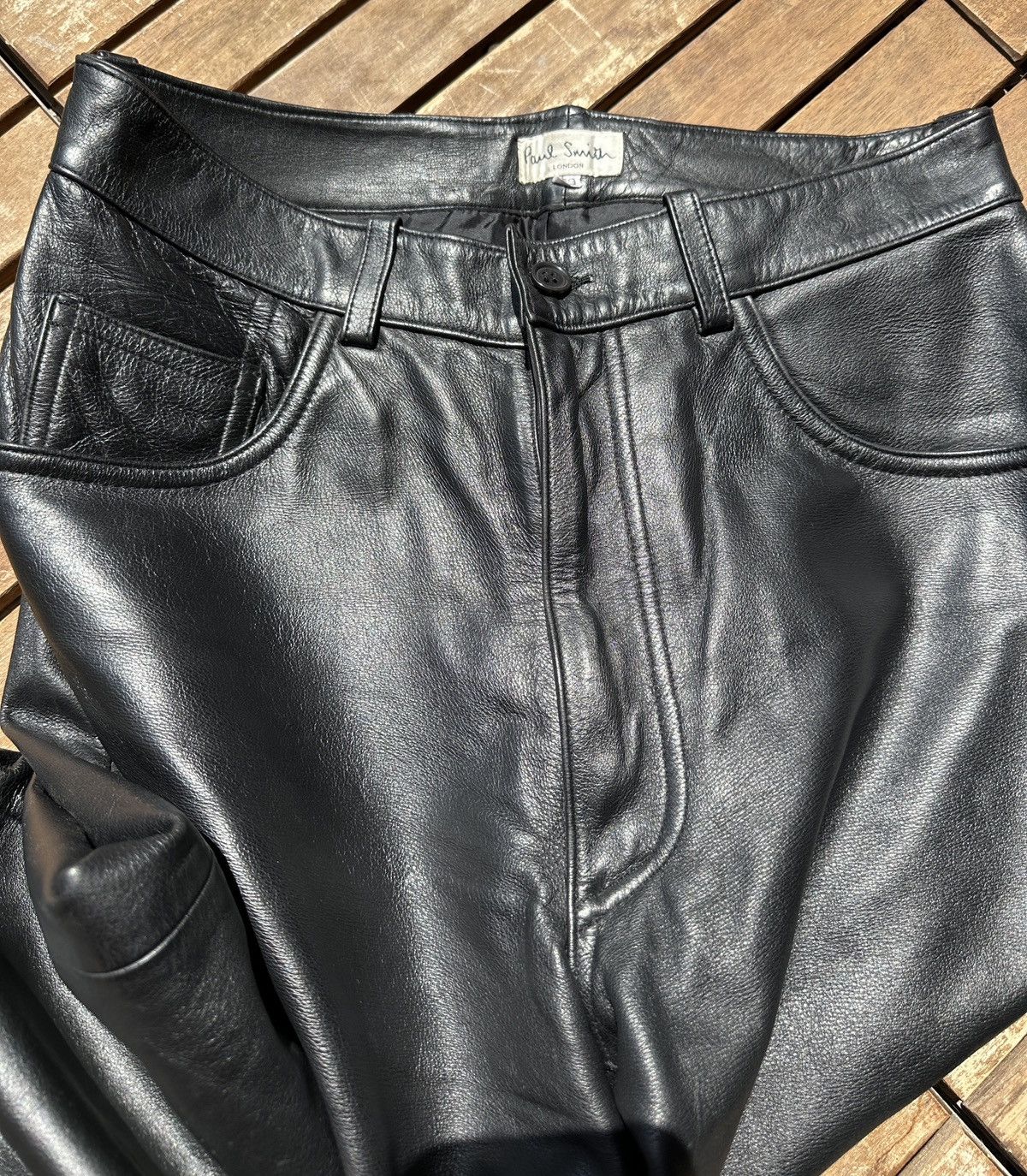 Paul Smith Paul Smith London Leather Pants (Black) – Size 29 Size US 29 - 3 Thumbnail