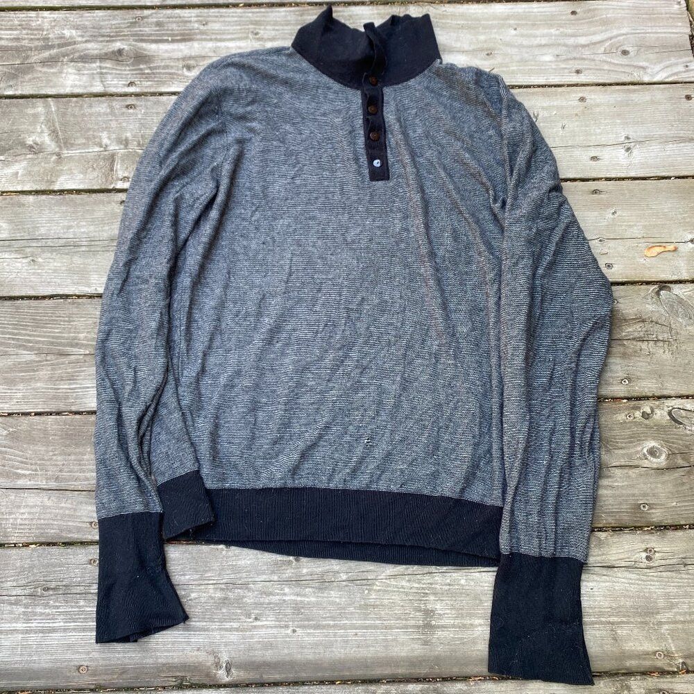 Armani Vintage Armani Silk Blend Button Up Quarter Zip Sweater Lar Size US L / EU 52-54 / 3 - 4 Thumbnail