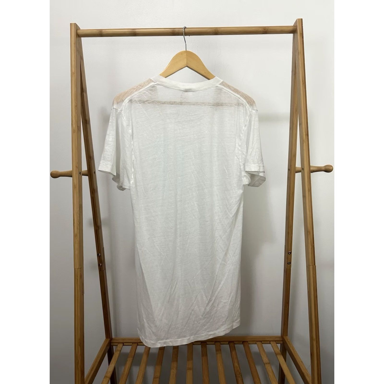Gustin VTG 80s Austin T-Shirt Worn Paper Thin Burnout V-Neck 42 White Mens Size US XL / EU 56 / 4 - 2 Thumbnail