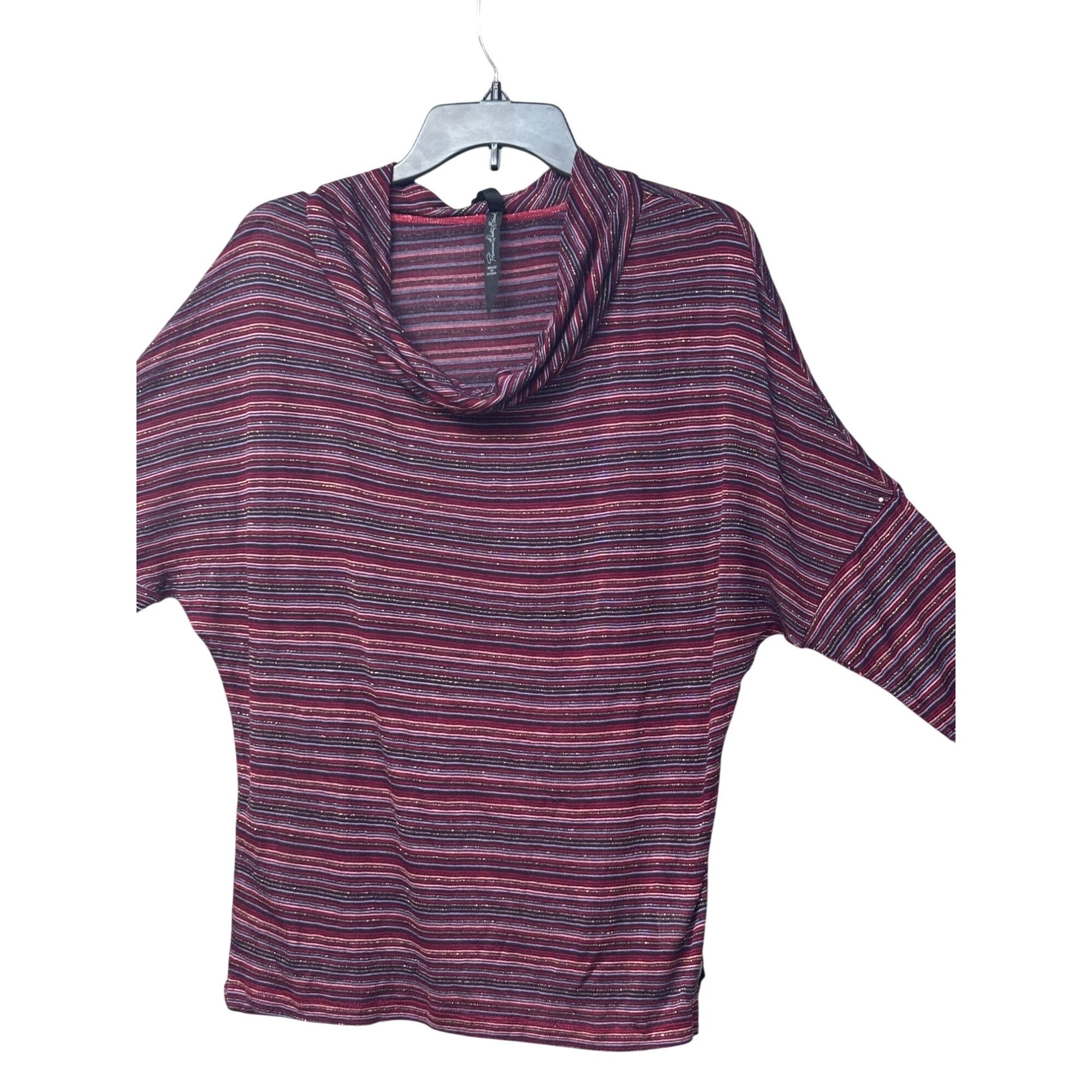 Other Seven7 Women’s Metallic Stripe, Cowl Neck, Dolman Sleeve To Size M / US 6-8 / IT 42-44 - 3 Thumbnail