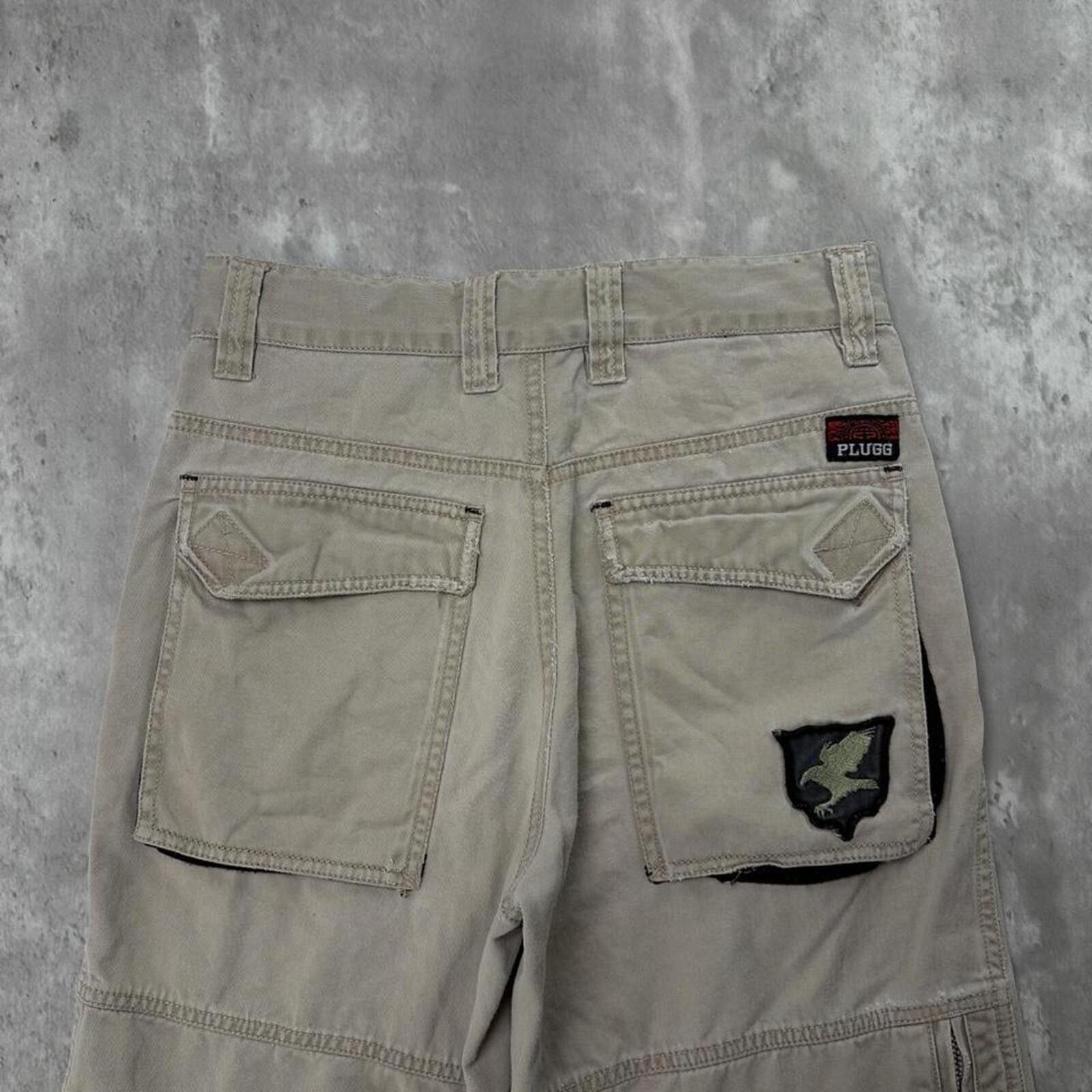 Other Y2K Beige Plugg Grunge Baggy Skater Shorts Size 24" / US 00 / IT 34 - 3 Thumbnail