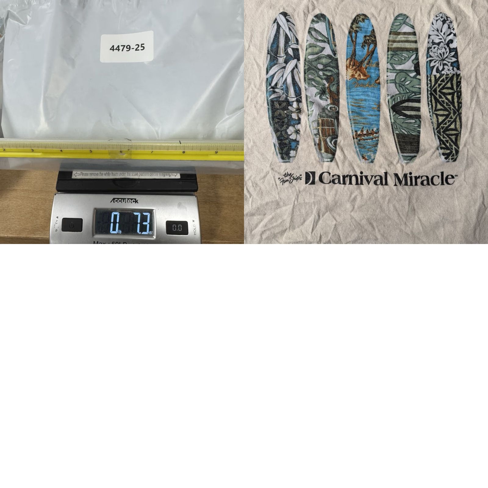Vintage VINTAGE Techstyles Sportswear Carnival Miracle T-shirt M The Fun Ship Artsy Surfboard Skater Cruise Beach Mens T-Shirt Beige Cotton Graphic Print Size US M / EU 48-50 / 2 - 8 Thumbnail