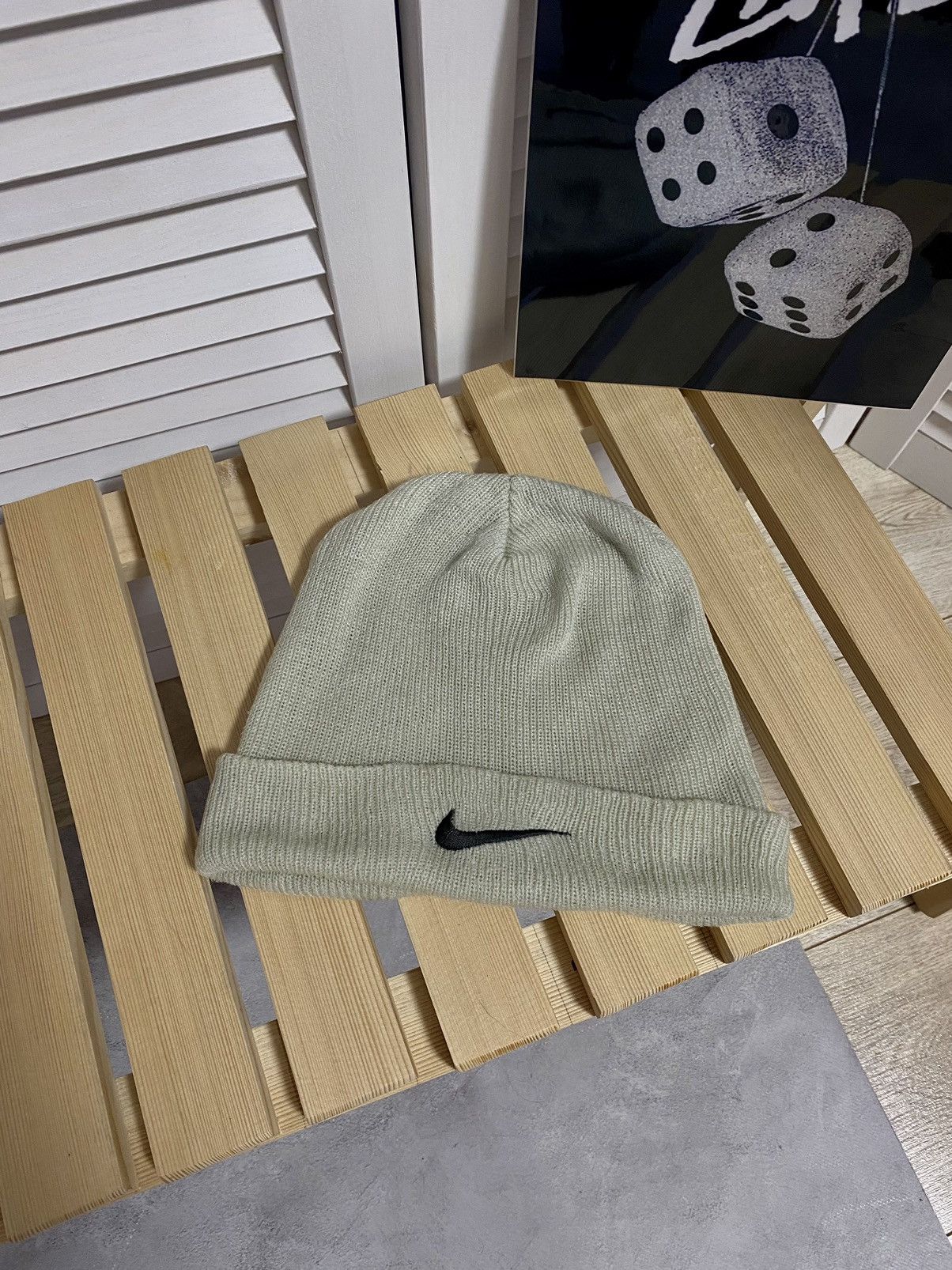 Nike × Vintage Vintage 90’s Nike Reversible Striped Beanie Hat 00’s y2k Size ONE SIZE - 1 Thumbnail