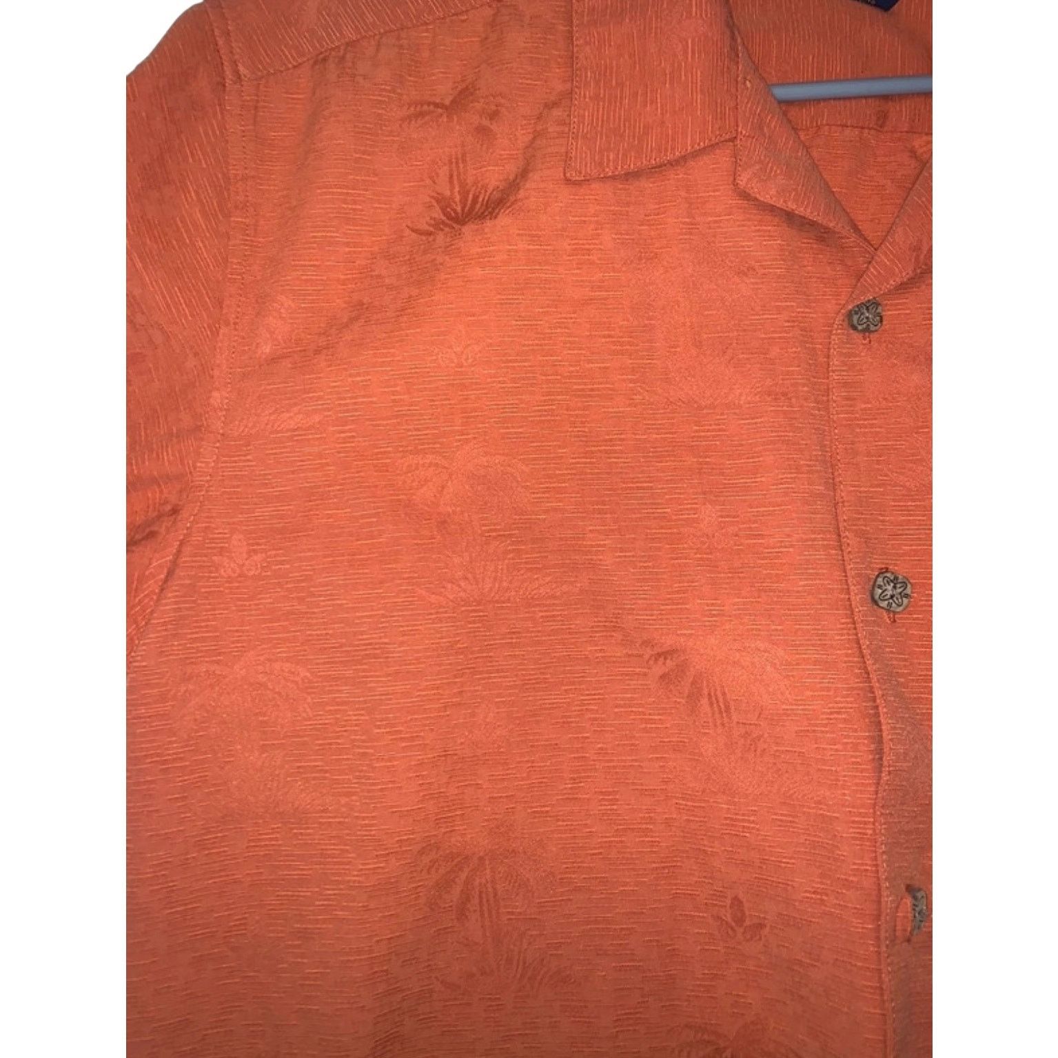Other Gordon Short Sleeve Button Front Shirt Orange Palm Pattern Size US L / EU 52-54 / 3 - 11 Thumbnail