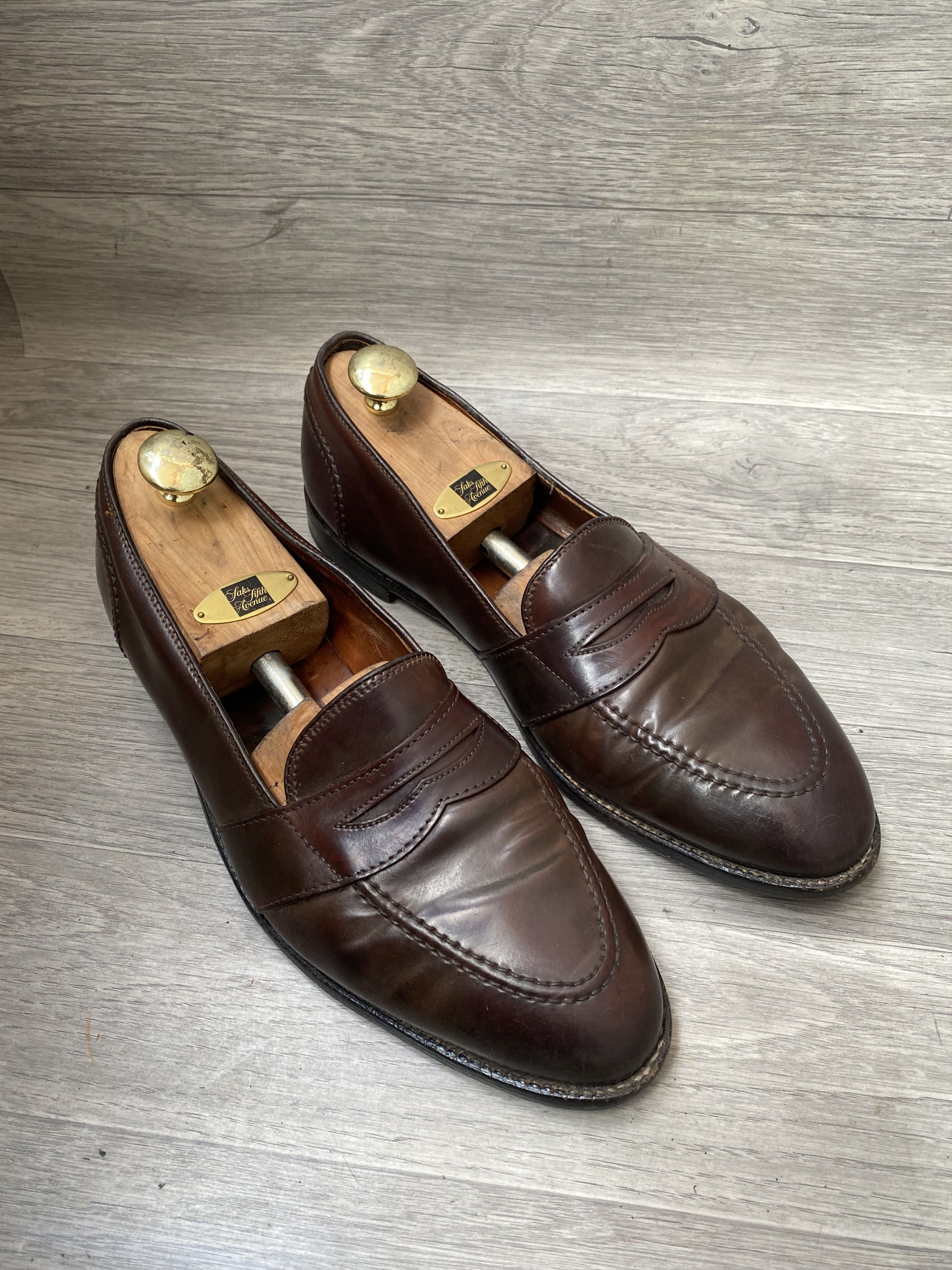 Alden Alden strap shell cordovan brown leather loafers sz 11B/D Size US 11 / EU 44 - 7 Thumbnail