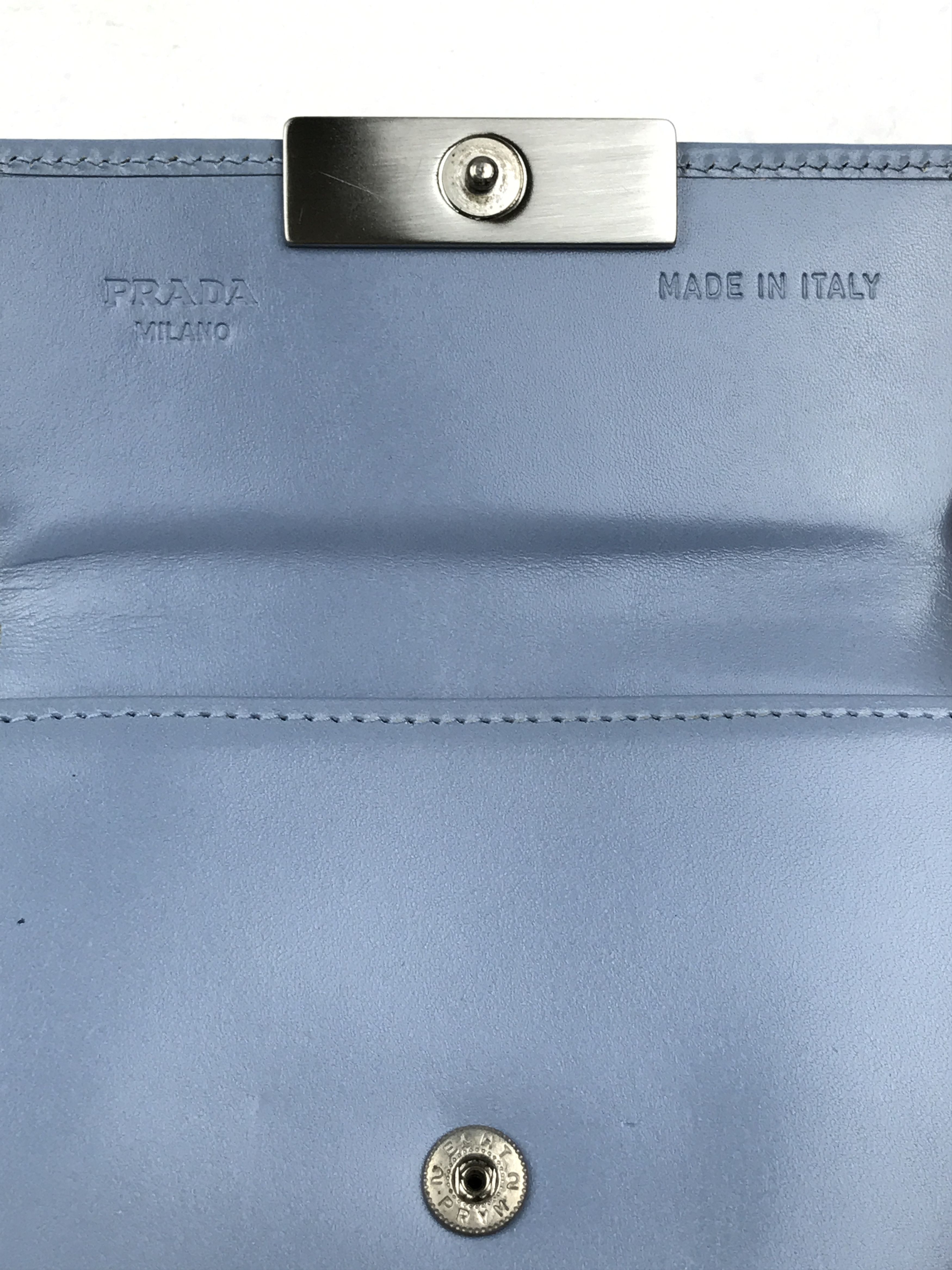 Prada Prada Saffiano Coin Purse Soft Blue With Authenticated Card Size ONE SIZE - 10 Thumbnail