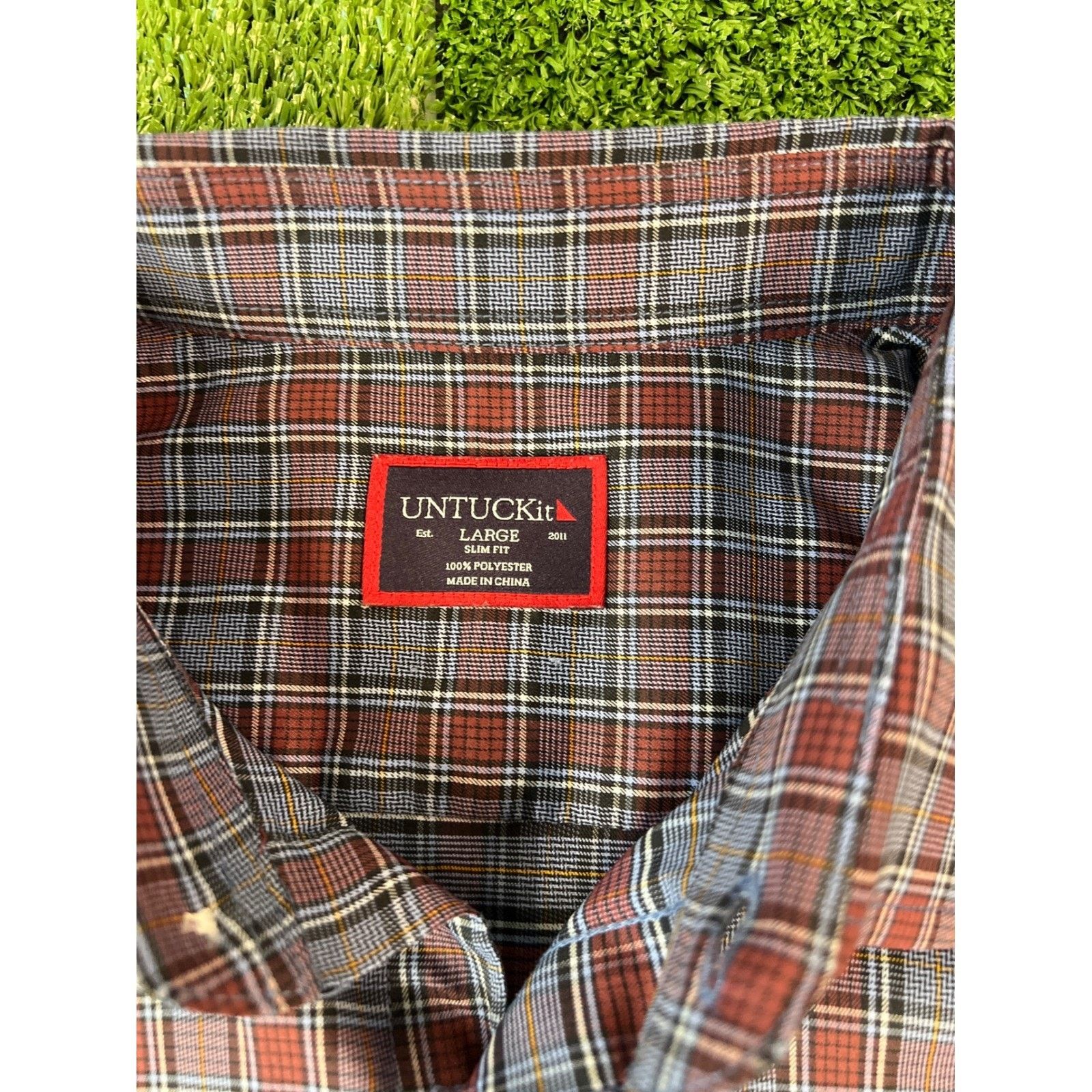 UNTUCKit UNTUCKit Mens Long Sleeve Plaid Button Down Casual LG Size US L / EU 52-54 / 3 - 3 Thumbnail