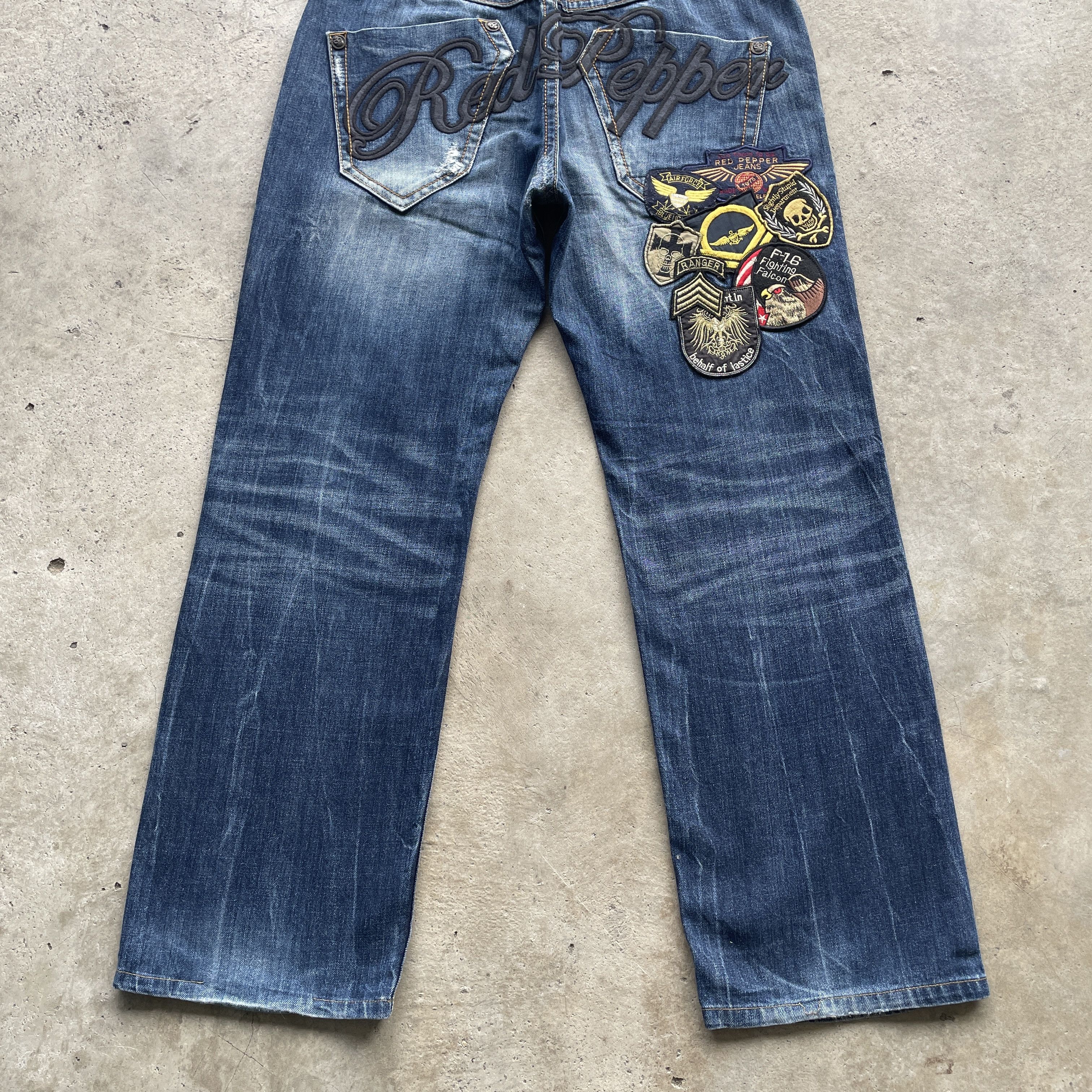 Japanese Brand × Jean VINTAGE JAPAN JEANS FADED PATCH EMBROIDERY DENIM PANTS Size US 33 - 11 Thumbnail