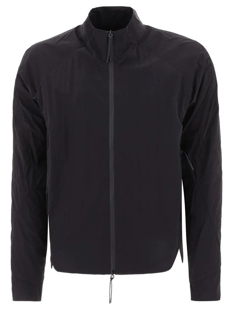 image of J L A L Jlal Stand Collar Nylon Track Jacket in Black, Men's (Size Medium)