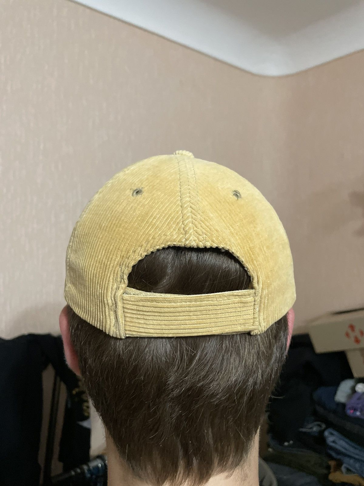Nike × Vintage Vintage Nike Baige Velvet Y2K Cap Size ONE SIZE - 3 Thumbnail
